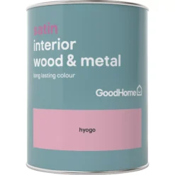 GoodHome Hyogo Satin Metal & Wood Paint, 750ml 3 GoodHome Hyogo Satin Metal & Wood Paint, 750ml -trade point store goodhome hyogo satin metal wood paint 750ml5036581059552 02c BQ