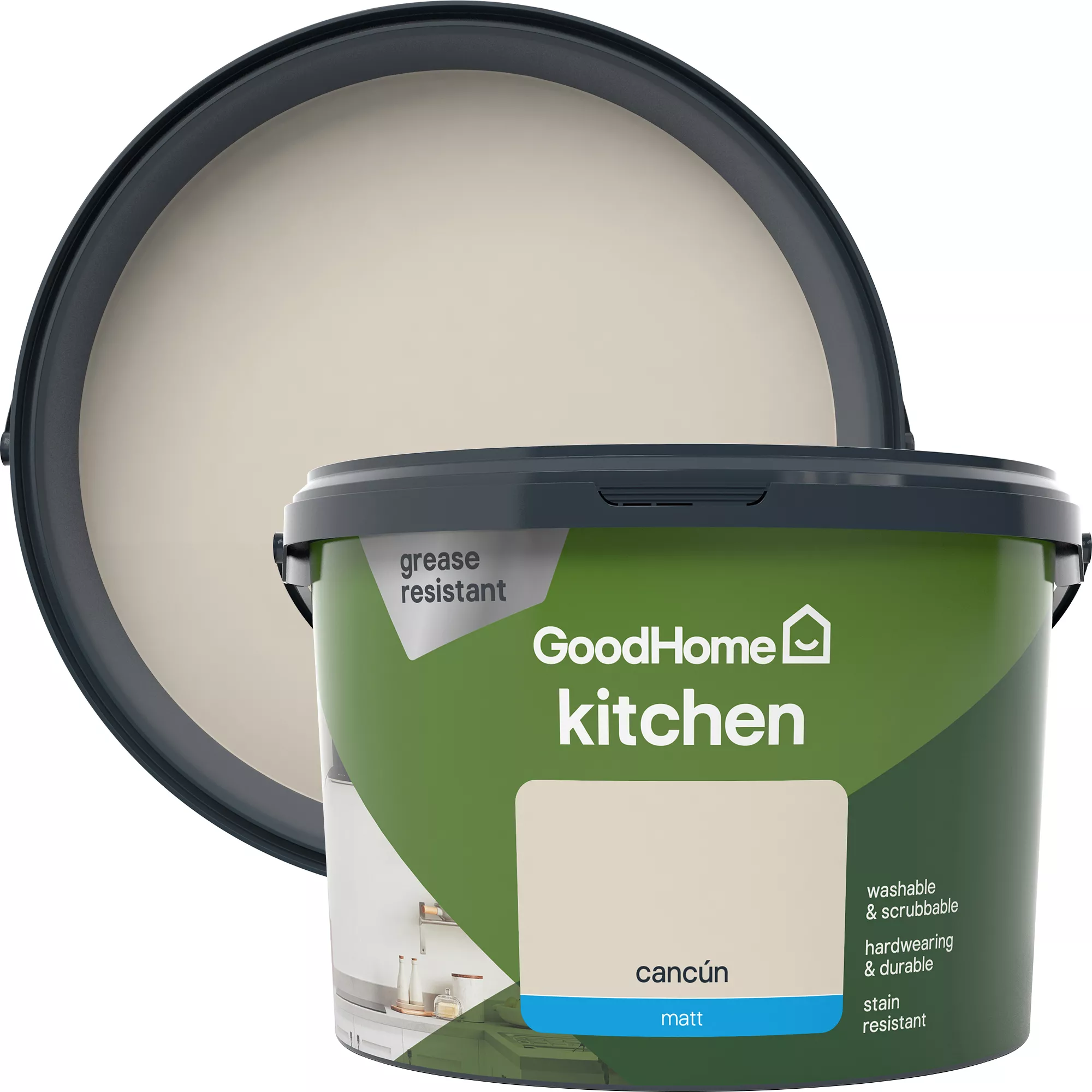 GoodHome Kitchen Cancun Matt Emulsion paint, 2.5L GoodHome Kitchen Cancun Matt Emulsion Paint, 2.5L -trade point store goodhome kitchen cancun matt emulsion paint 2 5l3663602403906 37c