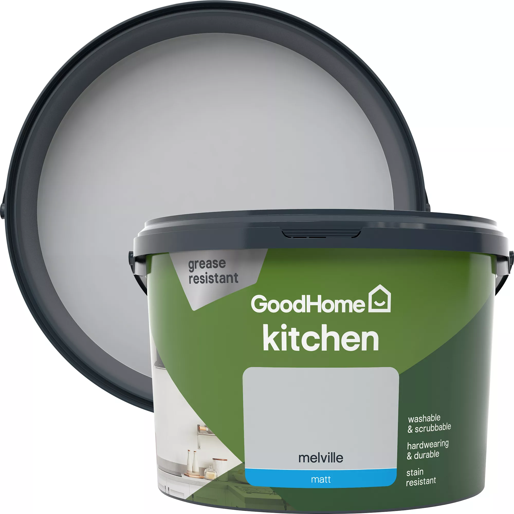 GoodHome Kitchen Melville Matt Emulsion paint, 2.5L GoodHome Kitchen Melville Matt Emulsion Paint, 2.5L -trade point store goodhome kitchen melville matt emulsion paint 2 5l3663602403708 37c