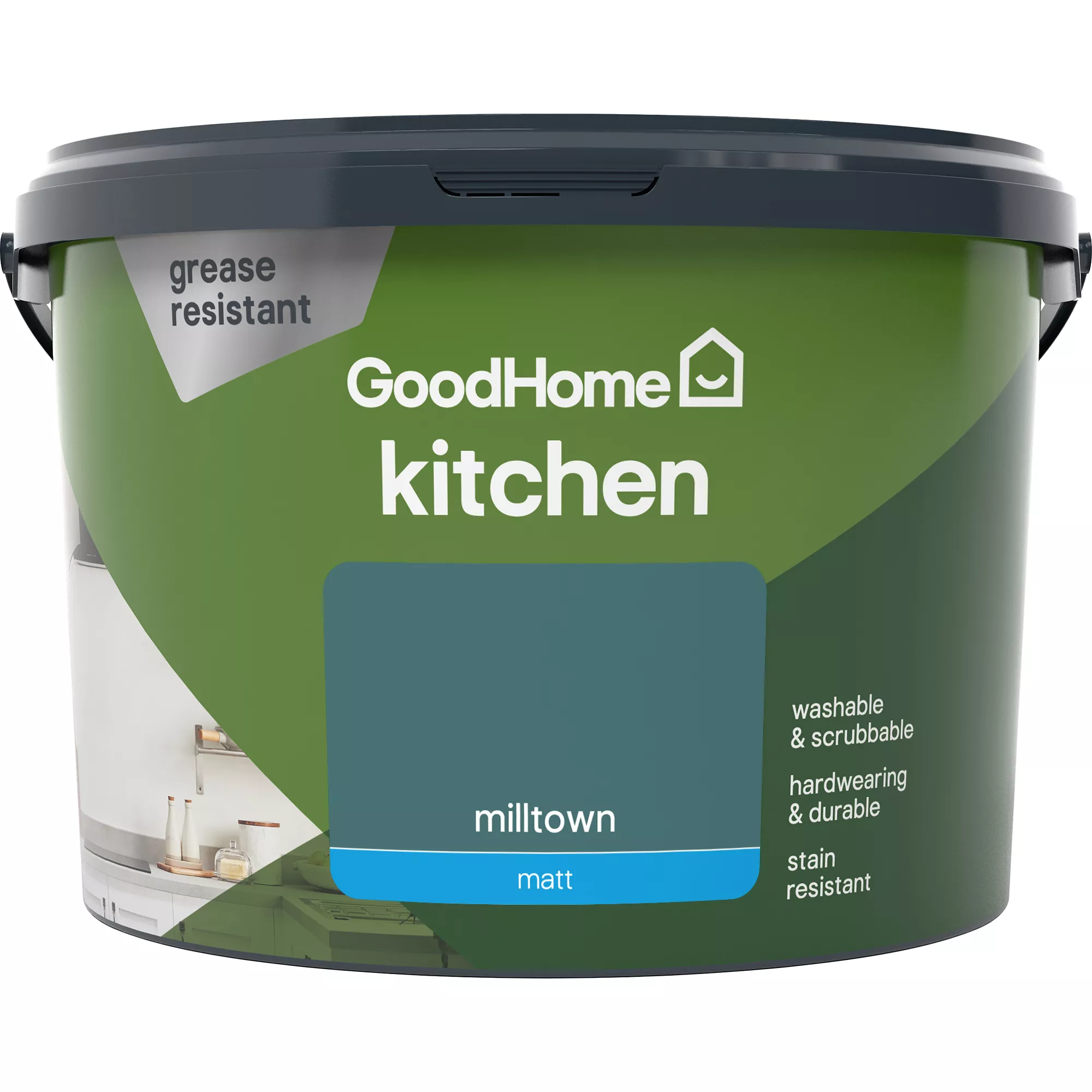 GoodHome Kitchen Milltown Matt Emulsion paint, 2.5L GoodHome Kitchen Milltown Matt Emulsion Paint, 2.5L -trade point store goodhome kitchen milltown matt emulsion paint 2 5l3663602403647 02c
