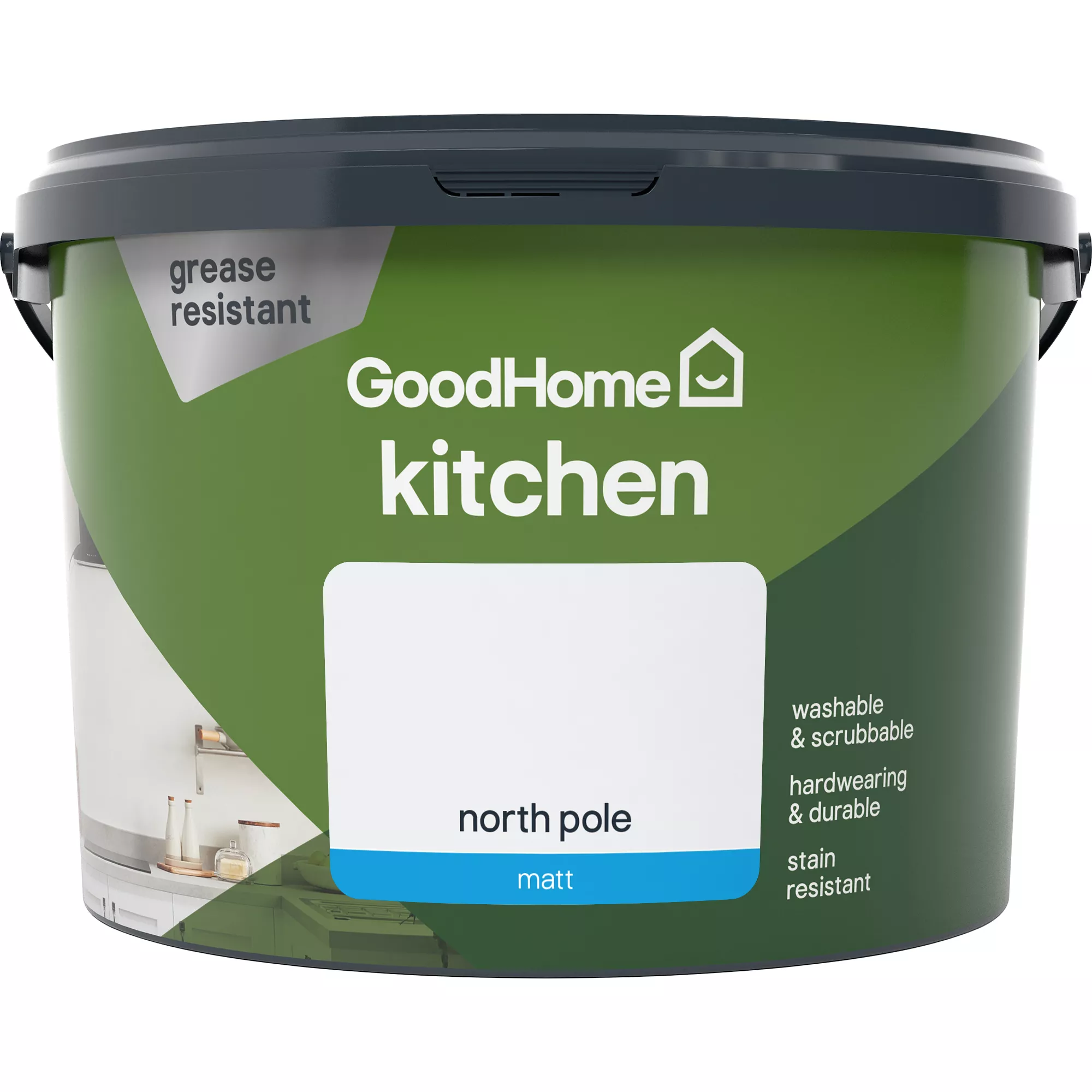 GoodHome Kitchen North pole Matt Emulsion paint, 2.5L GoodHome Kitchen North Pole Matt Emulsion Paint, 2.5L -trade point store goodhome kitchen north pole matt emulsion paint 2 5l3663602401056 02c
