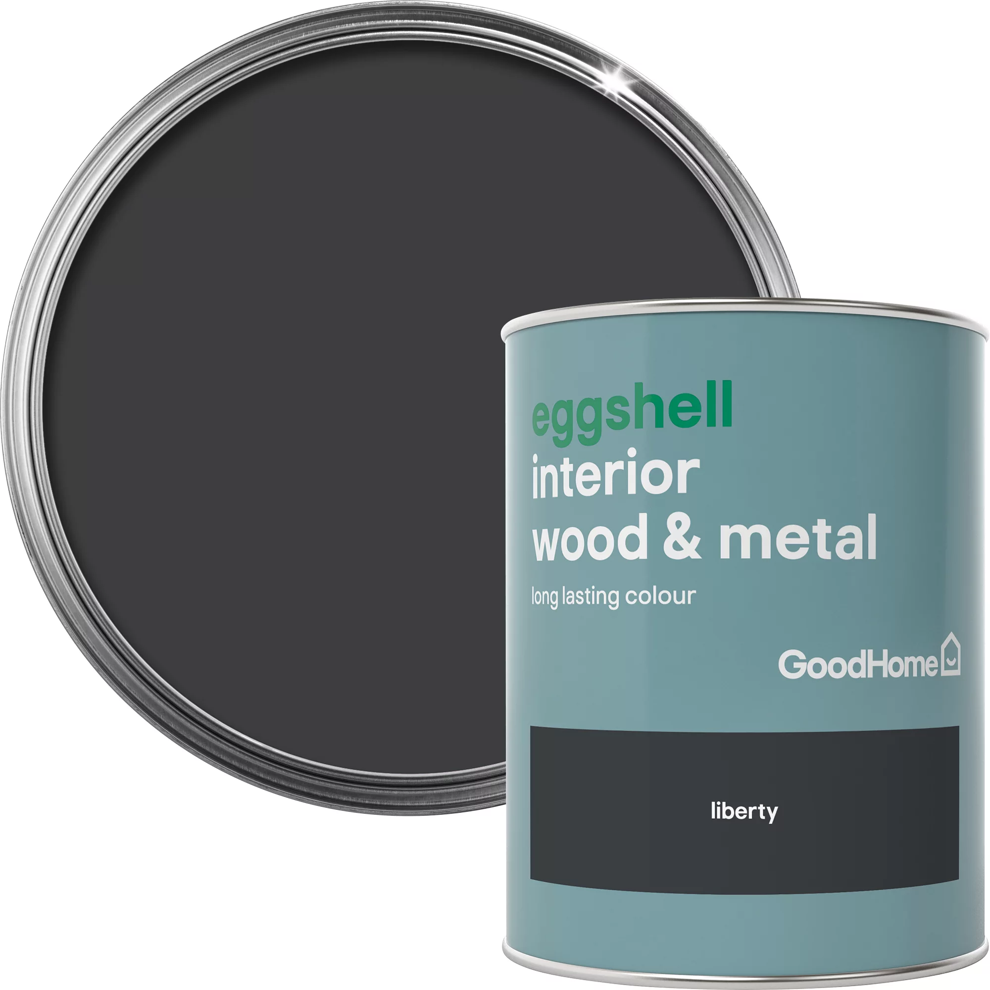 GoodHome Liberty black Eggshell Metal & wood paint, 750ml GoodHome Liberty Black Eggshell Metal & Wood Paint, 750ml -trade point store goodhome liberty black eggshell metal wood paint 750ml5036581059149 37c BQ