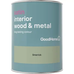 GoodHome Limerick Satin Metal & Wood Paint, 750ml 3 GoodHome Limerick Satin Metal & Wood Paint, 750ml -trade point store goodhome limerick satin metal wood paint 750ml5036581059507 02c bq