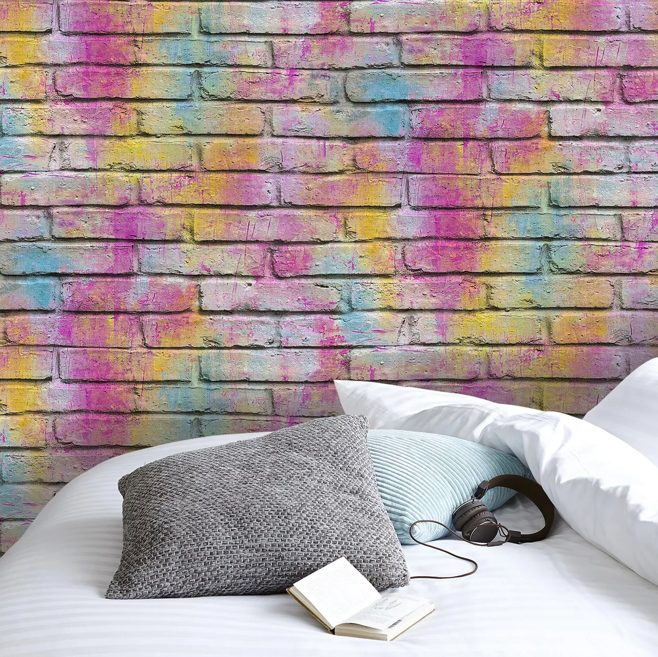 GoodHome Lokta Multicolour Brick effect Textured Wallpaper GoodHome Lokta Multicolour Brick Effect Textured Wallpaper -trade point store goodhome lokta multicolour brick effect textured wallpaper3663602560395 03i