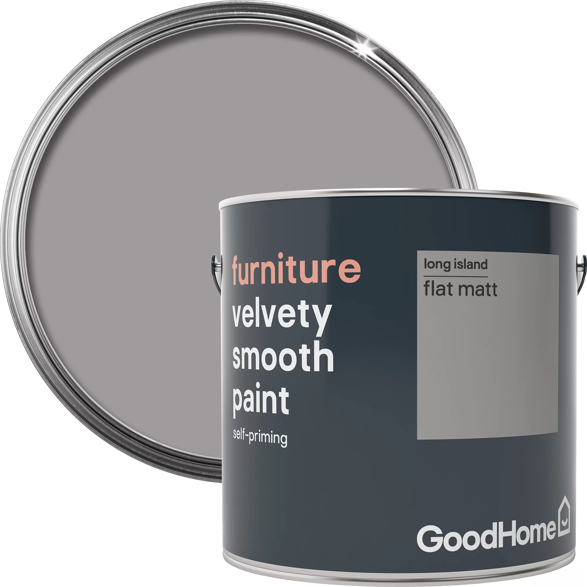 GoodHome Long island Flat matt Furniture paint, 2L GoodHome Long Island Flat Matt Furniture Paint, 2L -trade point store goodhome long island flat matt furniture paint 2l3663602578574 02c bq
