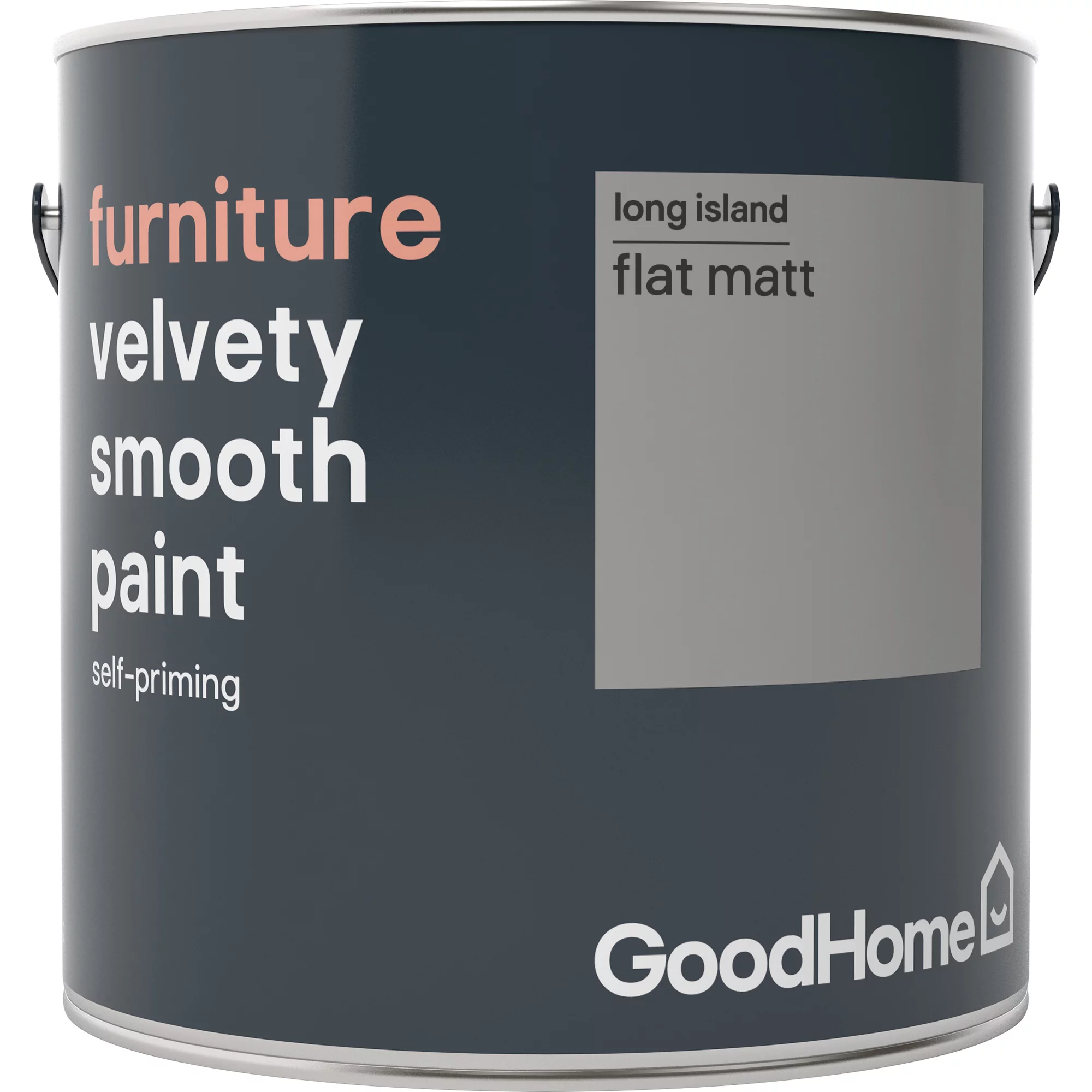 GoodHome Long island Flat matt Furniture paint, 2L GoodHome Long Island Flat Matt Furniture Paint, 2L -trade point store goodhome long island flat matt furniture paint 2l3663602578574 08c bq