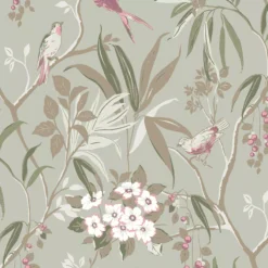 GoodHome Maristow Sage Floral Metallic Effect Textured Wallpaper -trade point store goodhome maristow sage floral metallic effect textured wallpaper5059340410722 37c