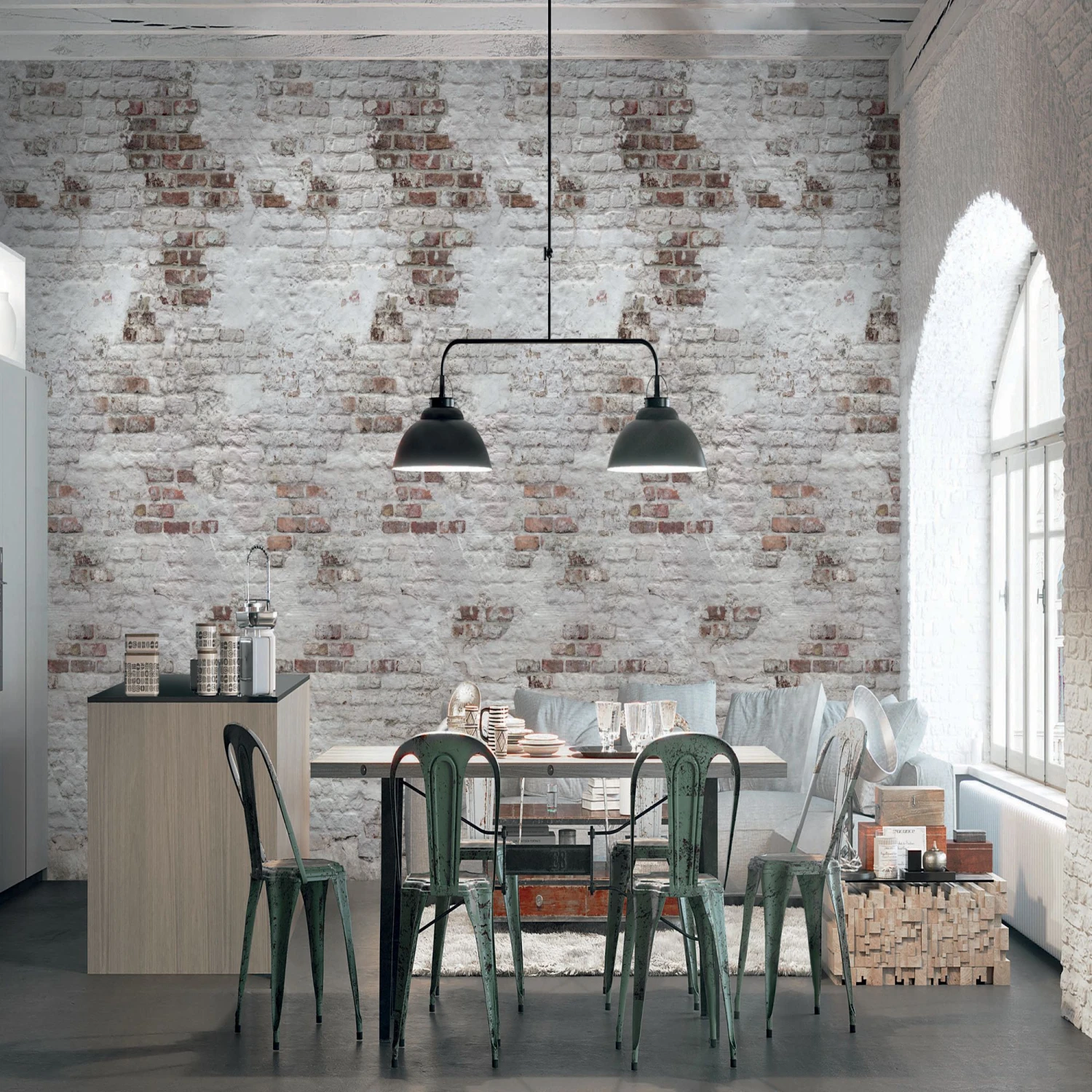 GoodHome Merly Natural Brick effect Matt Mural GoodHome Merly Natural Brick Effect Matt Mural -trade point store goodhome merly natural brick effect matt mural5059340410135 02i