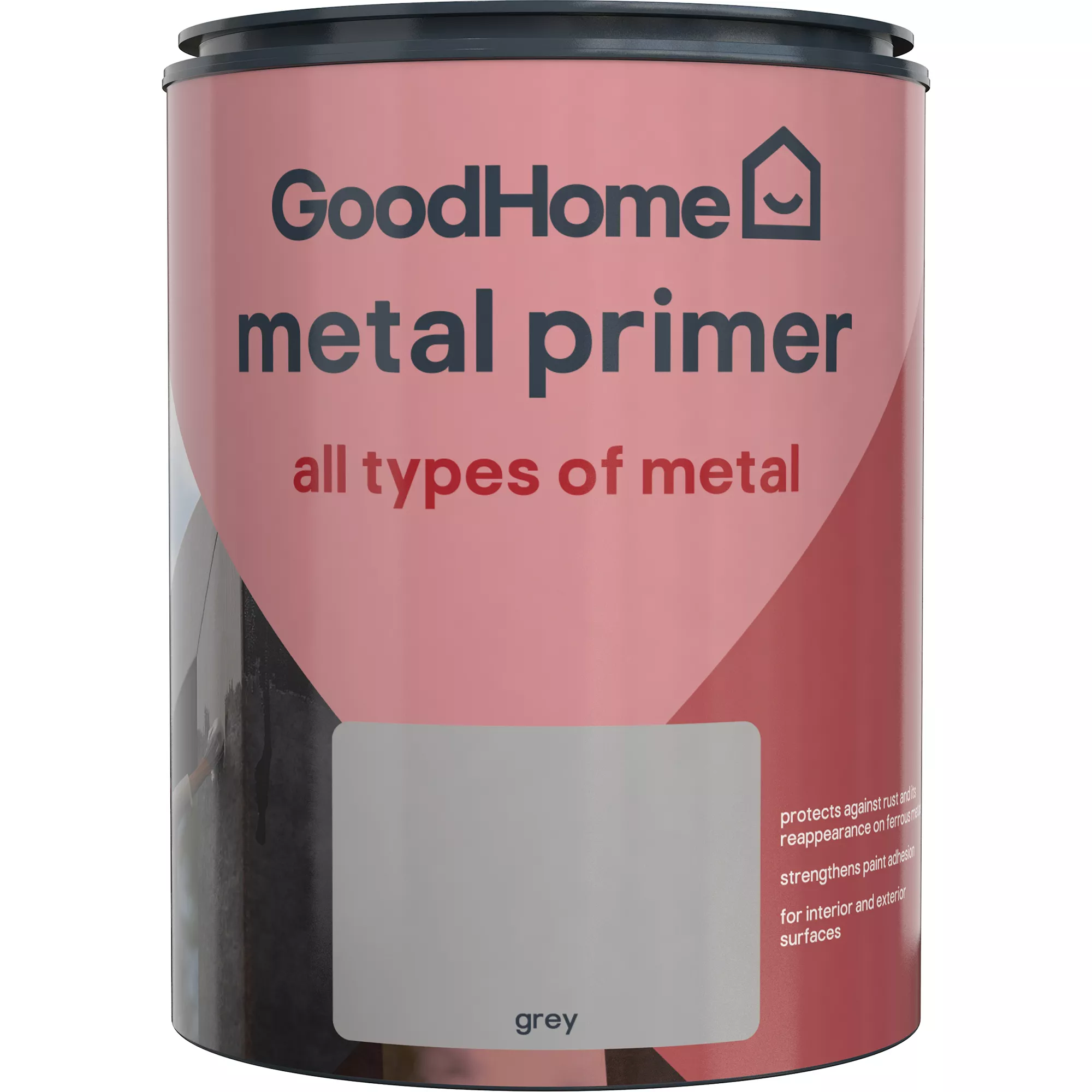 GoodHome Metal Grey Metal Primer & undercoat, 750ml GoodHome Metal Grey Metal Primer & Undercoat, 750ml -trade point store goodhome metal grey metal primer undercoat 750ml5036581057237 02c