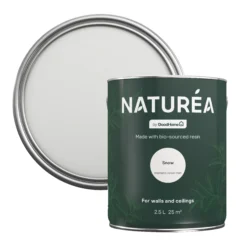 GoodHome Naturéa Snow Velvet Matt Emulsion Paint, 2.5L