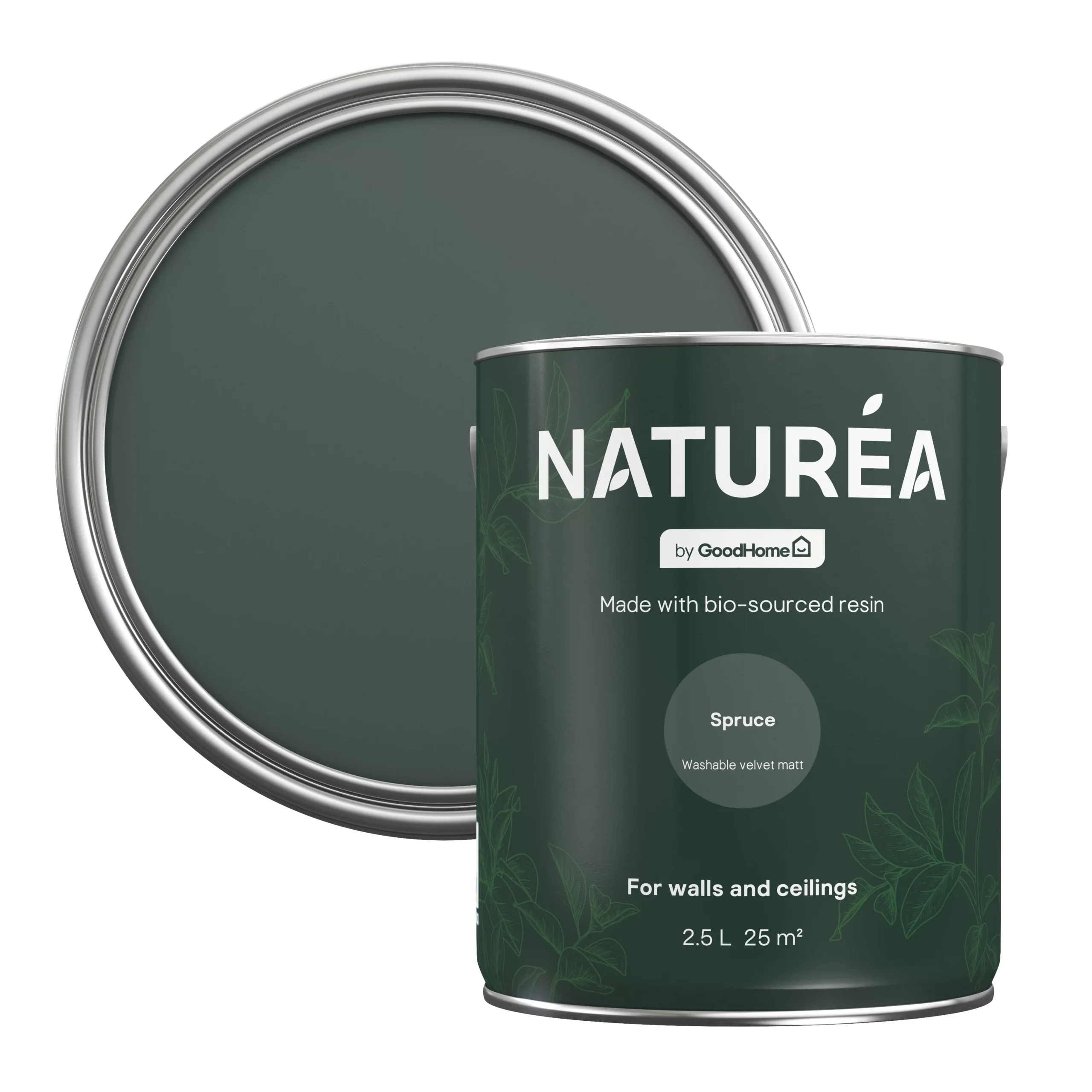 GoodHome Naturéa Spruce Velvet matt Emulsion paint, 2.5L GoodHome Naturéa Spruce Velvet Matt Emulsion Paint, 2.5L -trade point store goodhome naturea spruce velvet matt emulsion paint 2 5l5059340274140 21c scaled