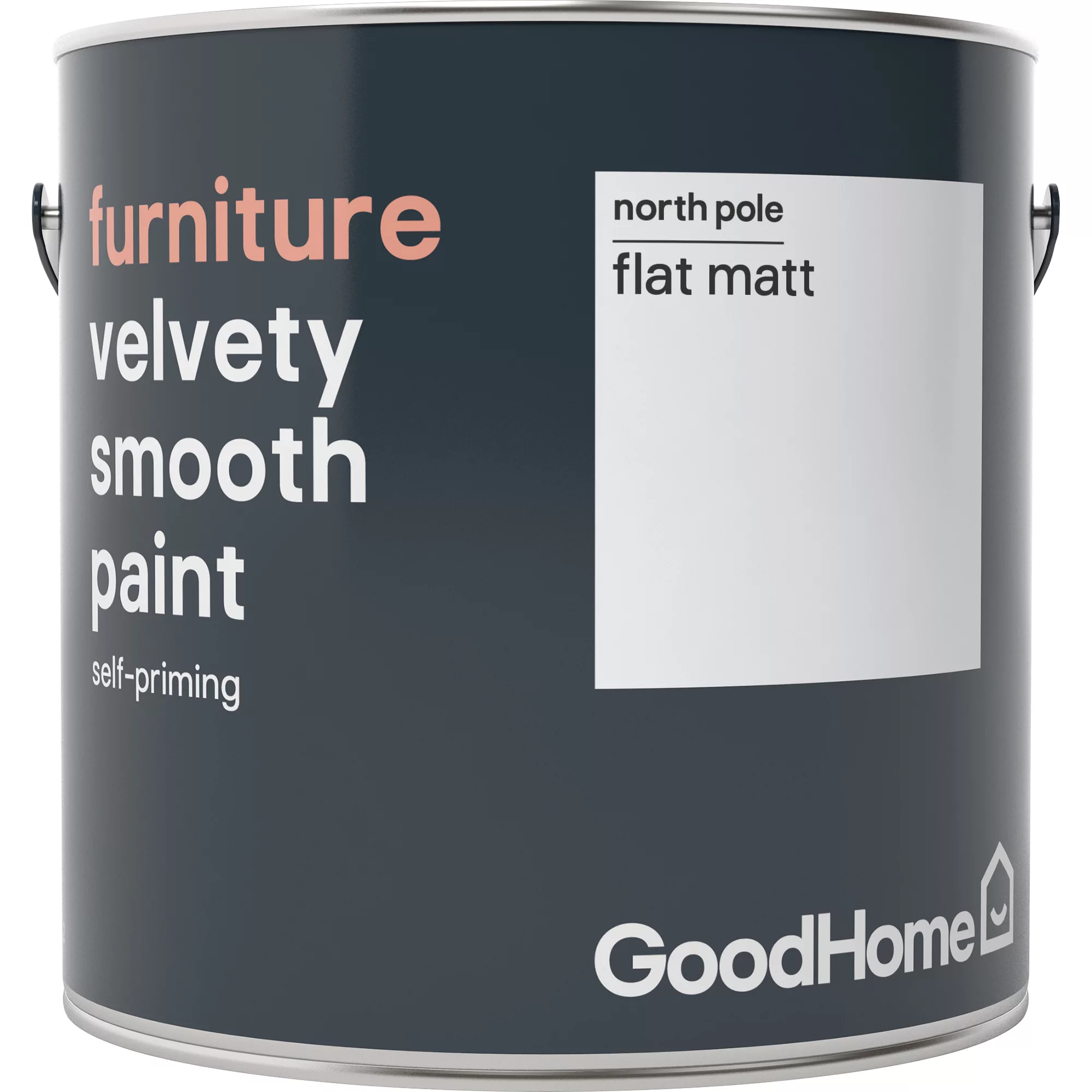 GoodHome North pole (Brilliant white) Flat matt Furniture paint, 2L GoodHome North Pole (Brilliant White) Flat Matt Furniture Paint, 2L -trade point store goodhome north pole brilliant white flat matt furniture paint 2l3663602578529 08c bq