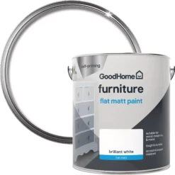 GoodHome North Pole (Brilliant White) Flat Matt Furniture Paint, 2L 4 GoodHome North Pole (Brilliant White) Flat Matt Furniture Paint, 2L -trade point store goodhome north pole brilliant white flat matt furniture paint 2l3663602578529 21c