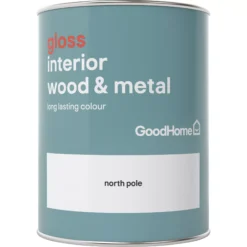 GoodHome North Pole Gloss Metal & Wood Paint, 750ml 3 GoodHome North Pole Gloss Metal & Wood Paint, 750ml -trade point store goodhome north pole gloss metal wood paint 750ml5036581061692 02c BQ