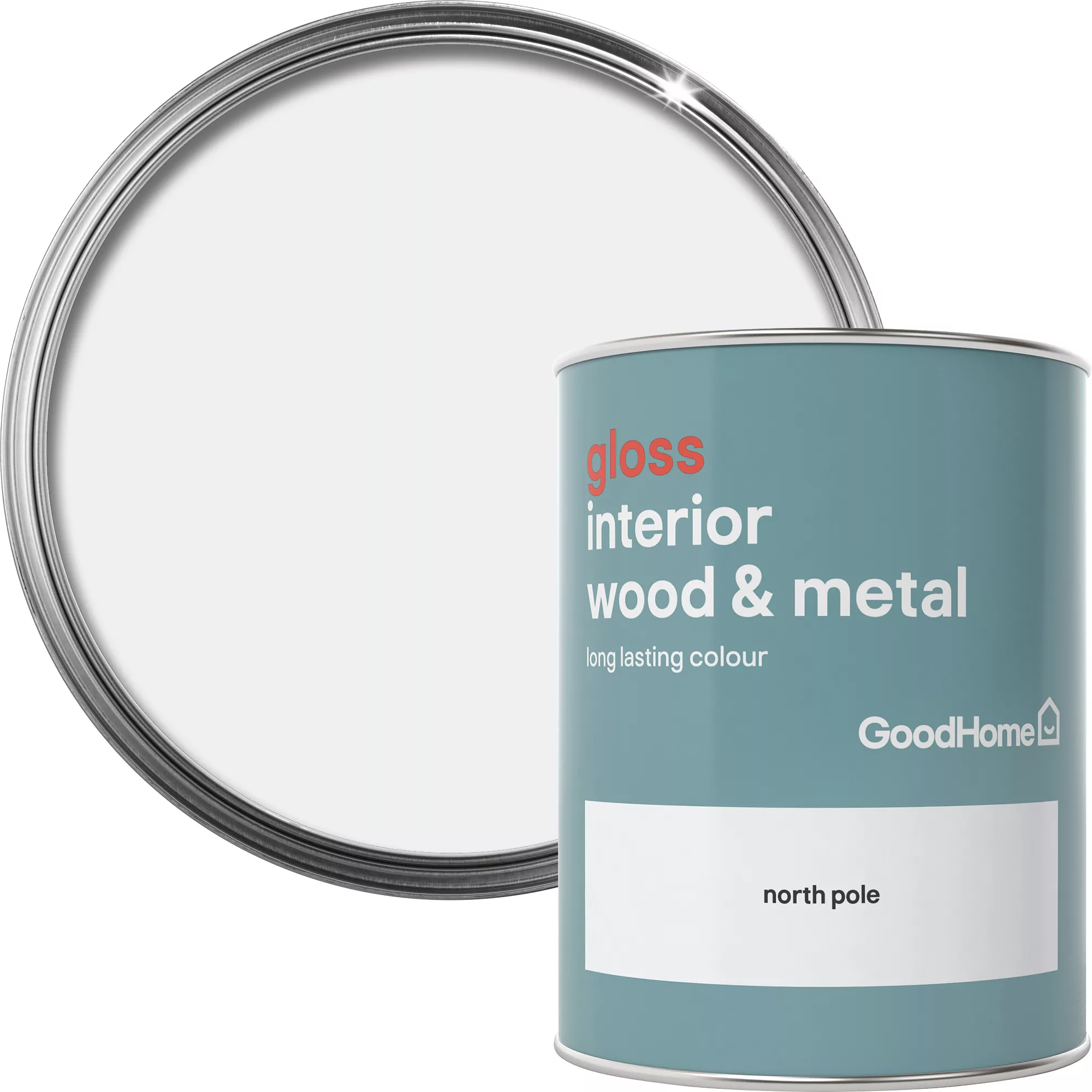 GoodHome North pole Gloss Metal & wood paint, 750ml GoodHome North Pole Gloss Metal & Wood Paint, 750ml -trade point store goodhome north pole gloss metal wood paint 750ml5036581061692 37c BQ