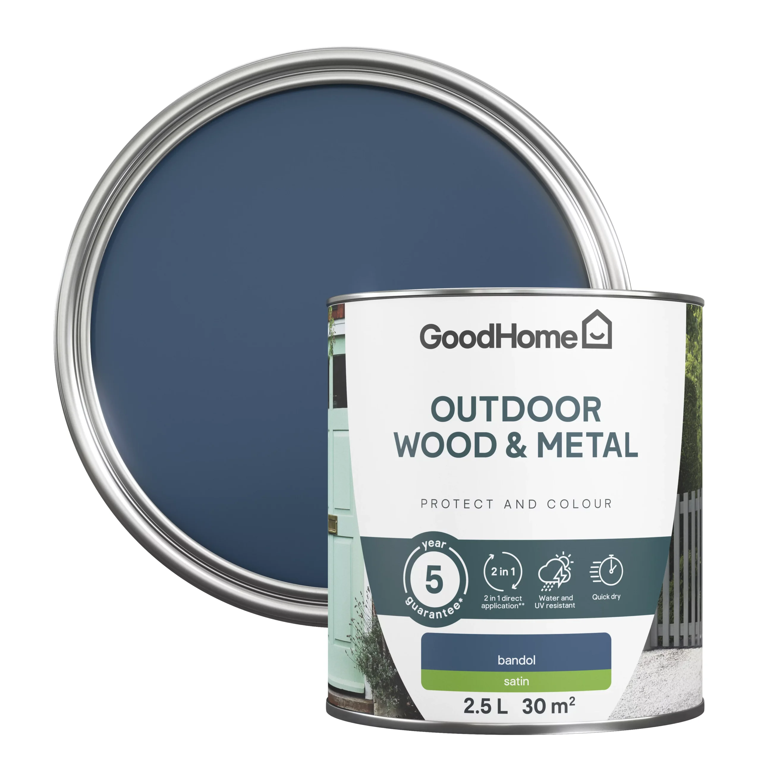 GoodHome Outdoor Bandol Satinwood Multi-surface paint, 2.5L GoodHome Outdoor Bandol Satinwood Multi-surface Paint, 2.5L -trade point store goodhome outdoor bandol satinwood multi surface paint 2 5l5059340296951 21c scaled