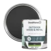 GoodHome Outdoor Black Satinwood Multi-surface Paint, 2.5L