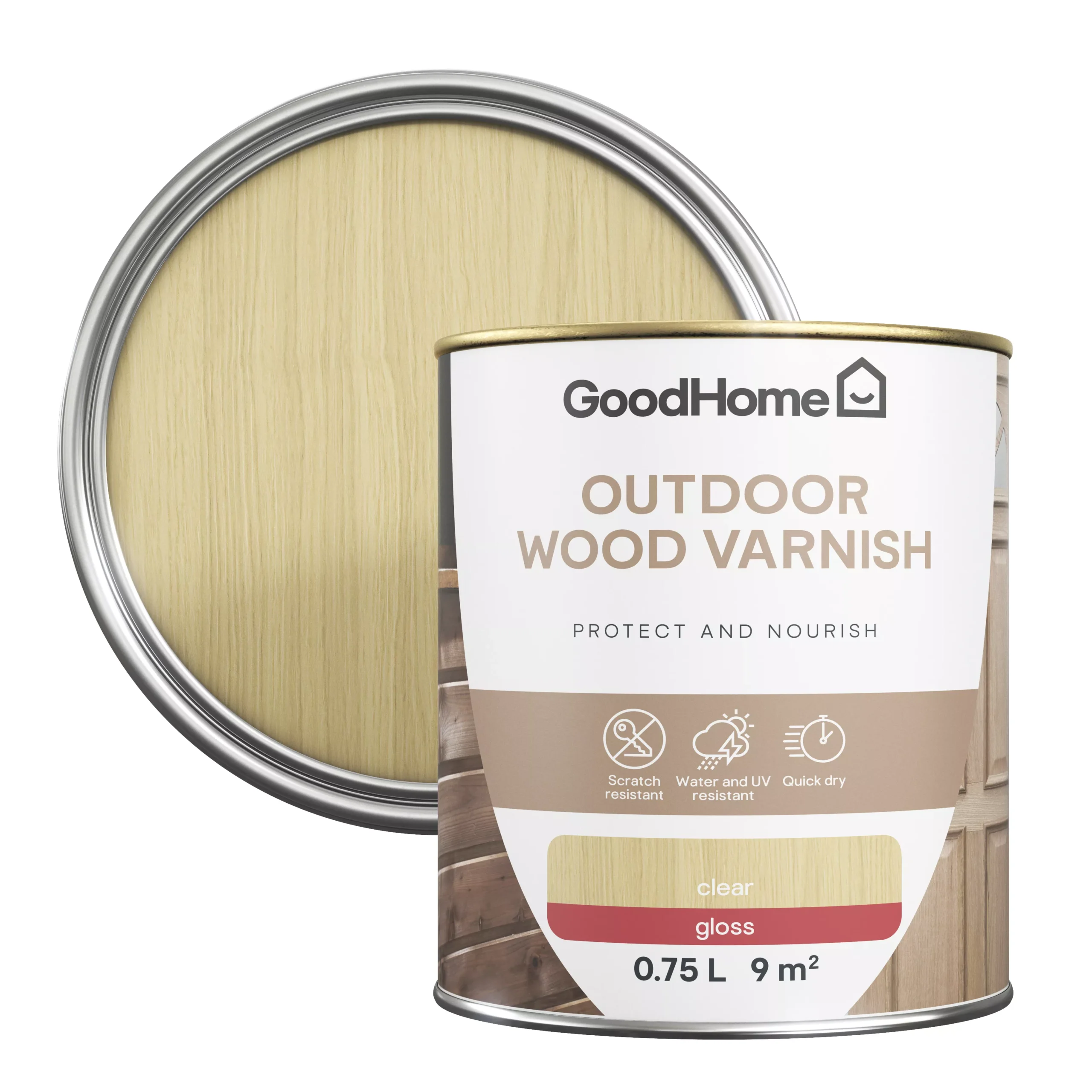 GoodHome Outdoor Clear Gloss Varnish, 750ml GoodHome Outdoor Clear Gloss Varnish, 750ml -trade point store goodhome outdoor clear gloss varnish 750ml5059340297590 21c scaled