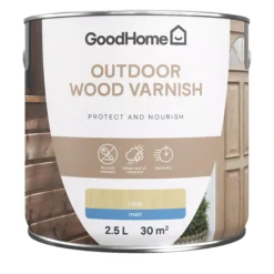 GoodHome Outdoor Clear Matt Varnish, 2.5L 3 GoodHome Outdoor Clear Matt Varnish, 2.5L -trade point store goodhome outdoor clear matt varnish 2 5l5059340297644 02c