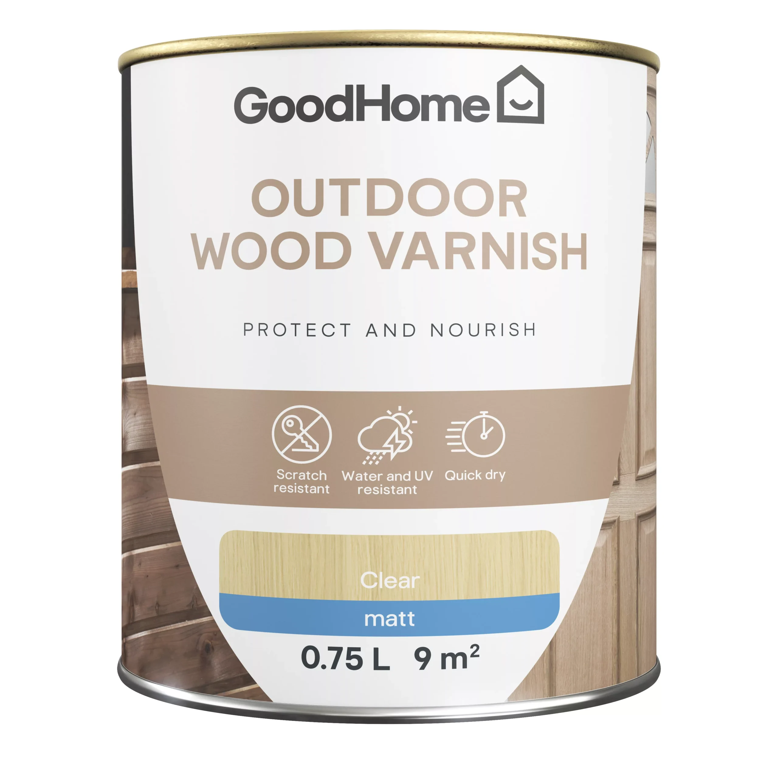 GoodHome Outdoor Clear Matt Varnish, 750ml GoodHome Outdoor Clear Matt Varnish, 750ml -trade point store goodhome outdoor clear matt varnish 750ml5059340297613 02c scaled