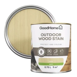 GoodHome Outdoor Clear Satin Quick Dry Wood Stain, 750ml