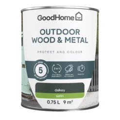 GoodHome Outdoor Dalkey Satinwood Multi-surface Paint, 750ml -trade point store goodhome outdoor dalkey satinwood multi surface paint 750ml5059340296913 02c