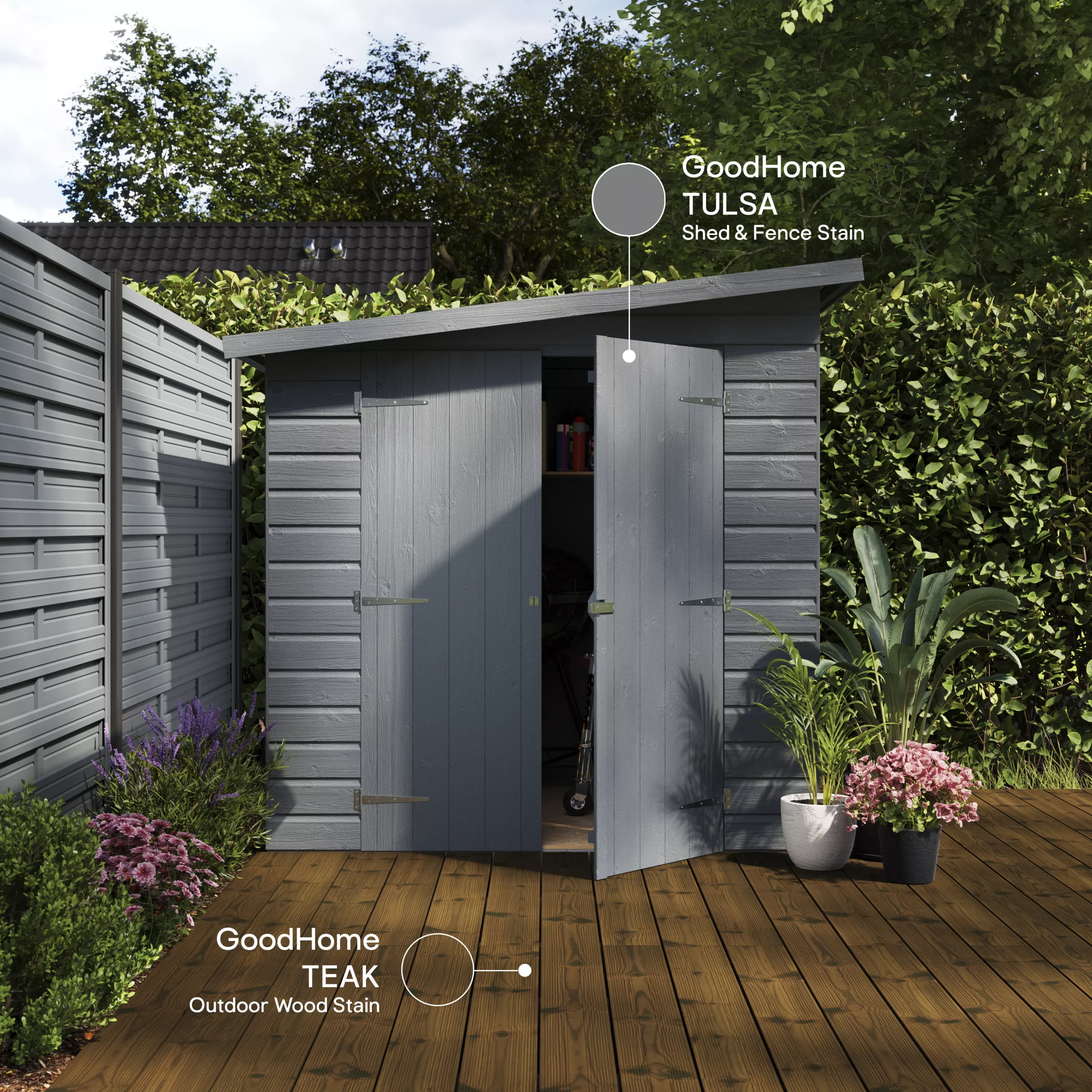 GoodHome Outdoor Dark Oak Satin Quick dry Wood stain, 2.5L GoodHome Outdoor Dark Oak Satin Quick Dry Wood Stain, 2.5L -trade point store goodhome outdoor dark oak satin quick dry wood stain 2 5l5059340297460 19i EN 2022 scaled