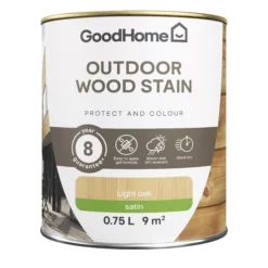 GoodHome Outdoor Light Oak Satin Quick Dry Wood Stain, 750ml 3 GoodHome Outdoor Light Oak Satin Quick Dry Wood Stain, 750ml -trade point store goodhome outdoor light oak satin quick dry wood stain 750ml5059340297392 02c