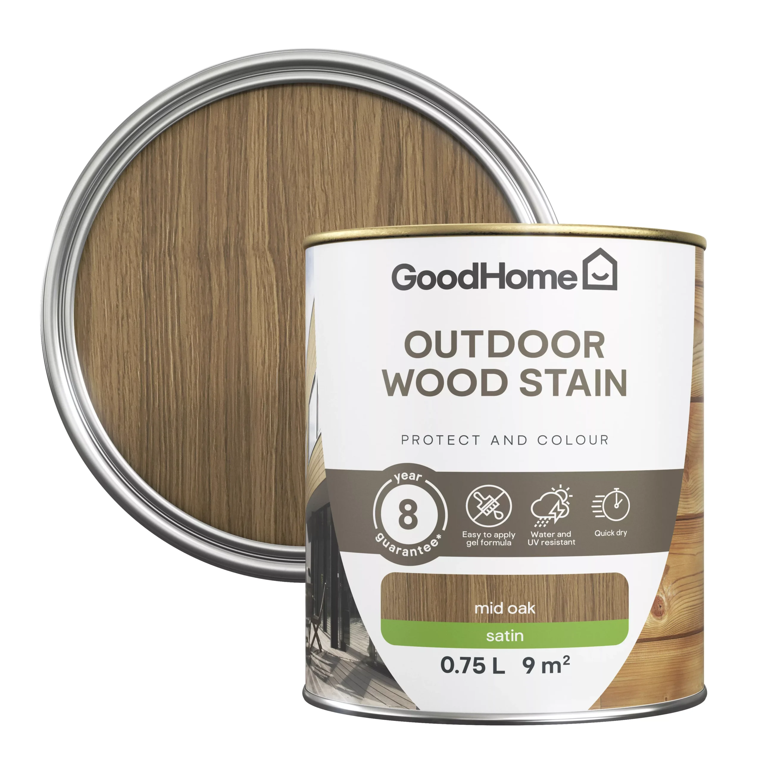 GoodHome Outdoor Mid Oak Satin Quick dry Wood stain, 750ml GoodHome Outdoor Mid Oak Satin Quick Dry Wood Stain, 750ml -trade point store goodhome outdoor mid oak satin quick dry wood stain 750ml5059340297408 21c scaled