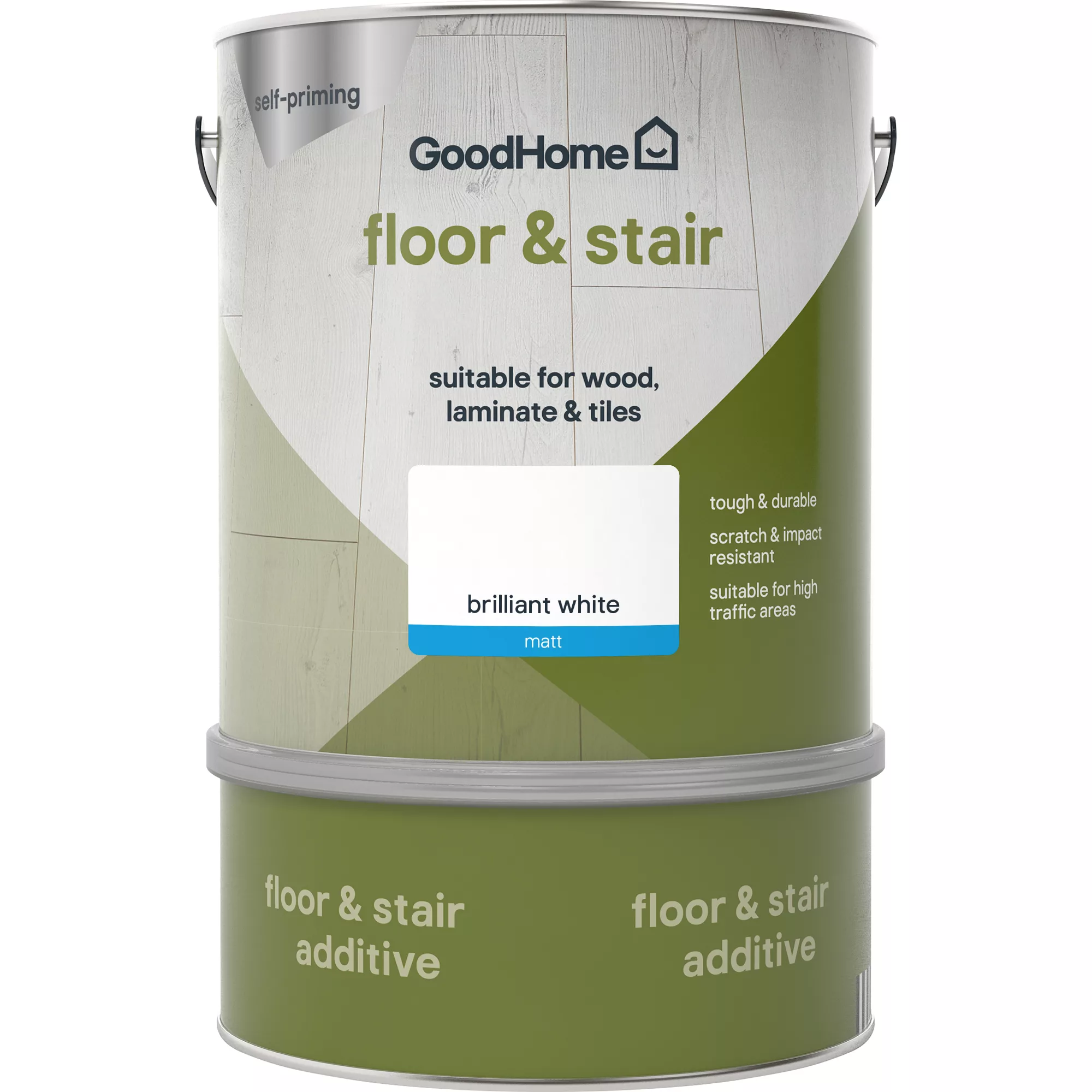 GoodHome Renovation Brilliant white Matt Floor & stair paint, 2L GoodHome Renovation Brilliant White Matt Floor & Stair Paint, 2L -trade point store goodhome renovation brilliant white matt floor stair paint 2l5059340288239 02c