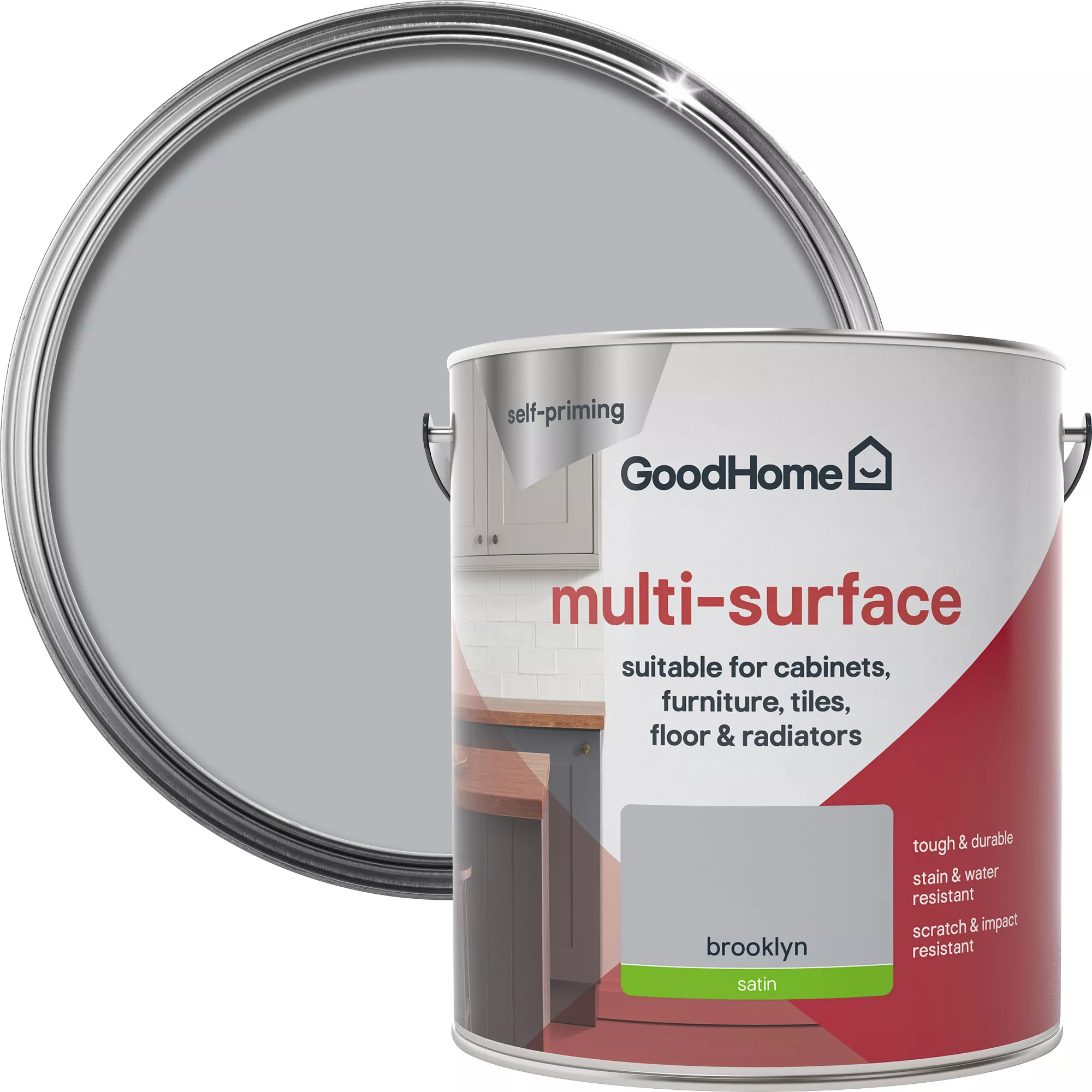 GoodHome Renovation Brooklyn Satinwood Multi-surface paint, 2L GoodHome Renovation Brooklyn Satinwood Multi-surface Paint, 2L -trade point store goodhome renovation brooklyn satinwood multi surface paint 2l5059340288123 21c