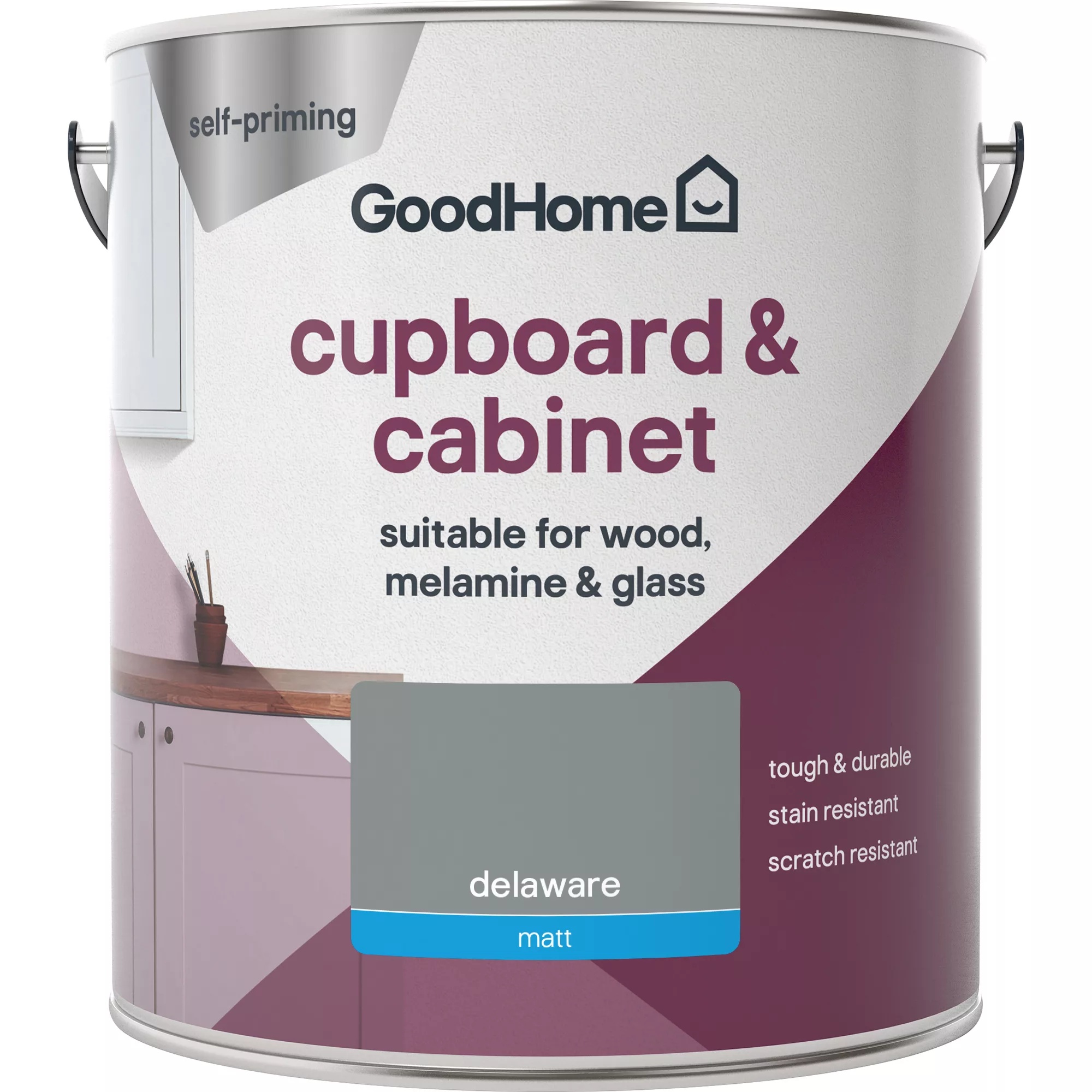 GoodHome Renovation Delaware Matt Cupboard & cabinet paint, 2L GoodHome Renovation Delaware Matt Cupboard & Cabinet Paint, 2L -trade point store goodhome renovation delaware matt cupboard cabinet paint 2l5059340290157 02c