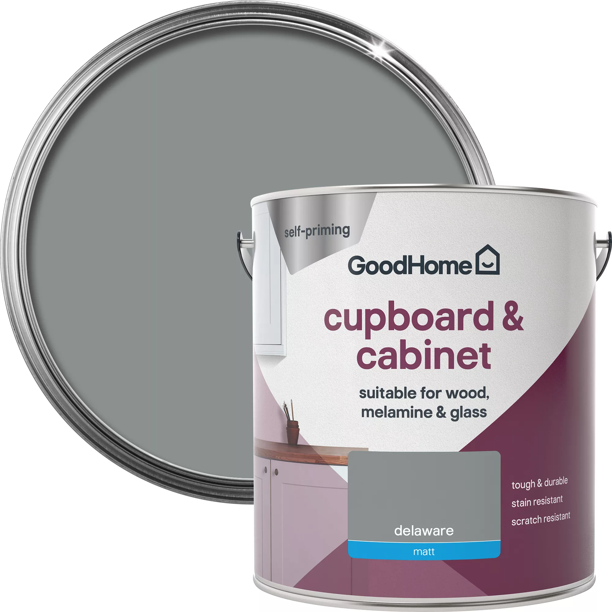 GoodHome Renovation Delaware Matt Cupboard & cabinet paint, 2L GoodHome Renovation Delaware Matt Cupboard & Cabinet Paint, 2L -trade point store goodhome renovation delaware matt cupboard cabinet paint 2l5059340290157 21c