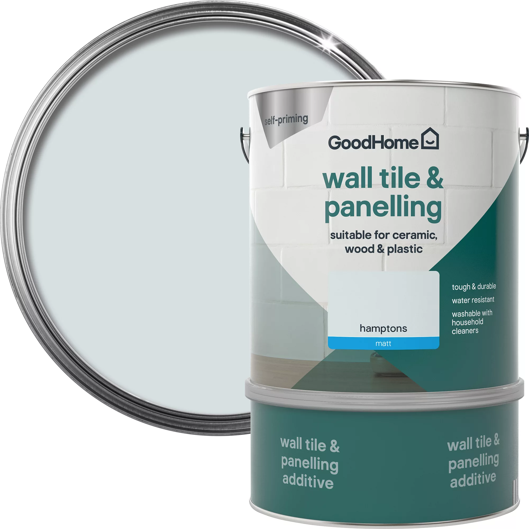 GoodHome Renovation Hamptons Matt Wall tile & panelling paint, 2L GoodHome Renovation Hamptons Matt Wall Tile & Panelling Paint, 2L -trade point store goodhome renovation hamptons matt wall tile panelling paint 2l5059340288451 21c