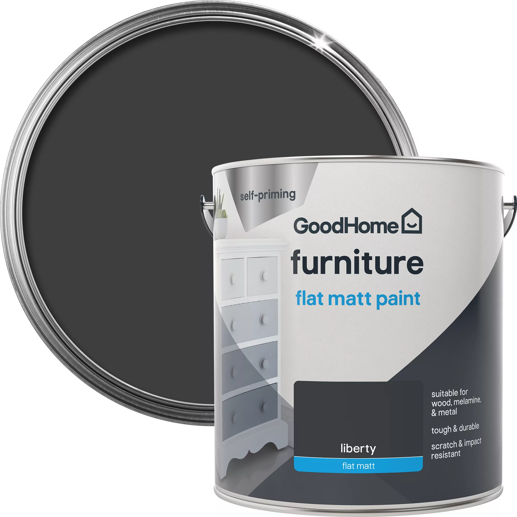 GoodHome Renovation Liberty Flat matt Furniture paint, 2L GoodHome Renovation Liberty Flat Matt Furniture Paint, 2L -trade point store goodhome renovation liberty flat matt furniture paint 2l5059340288819 21c