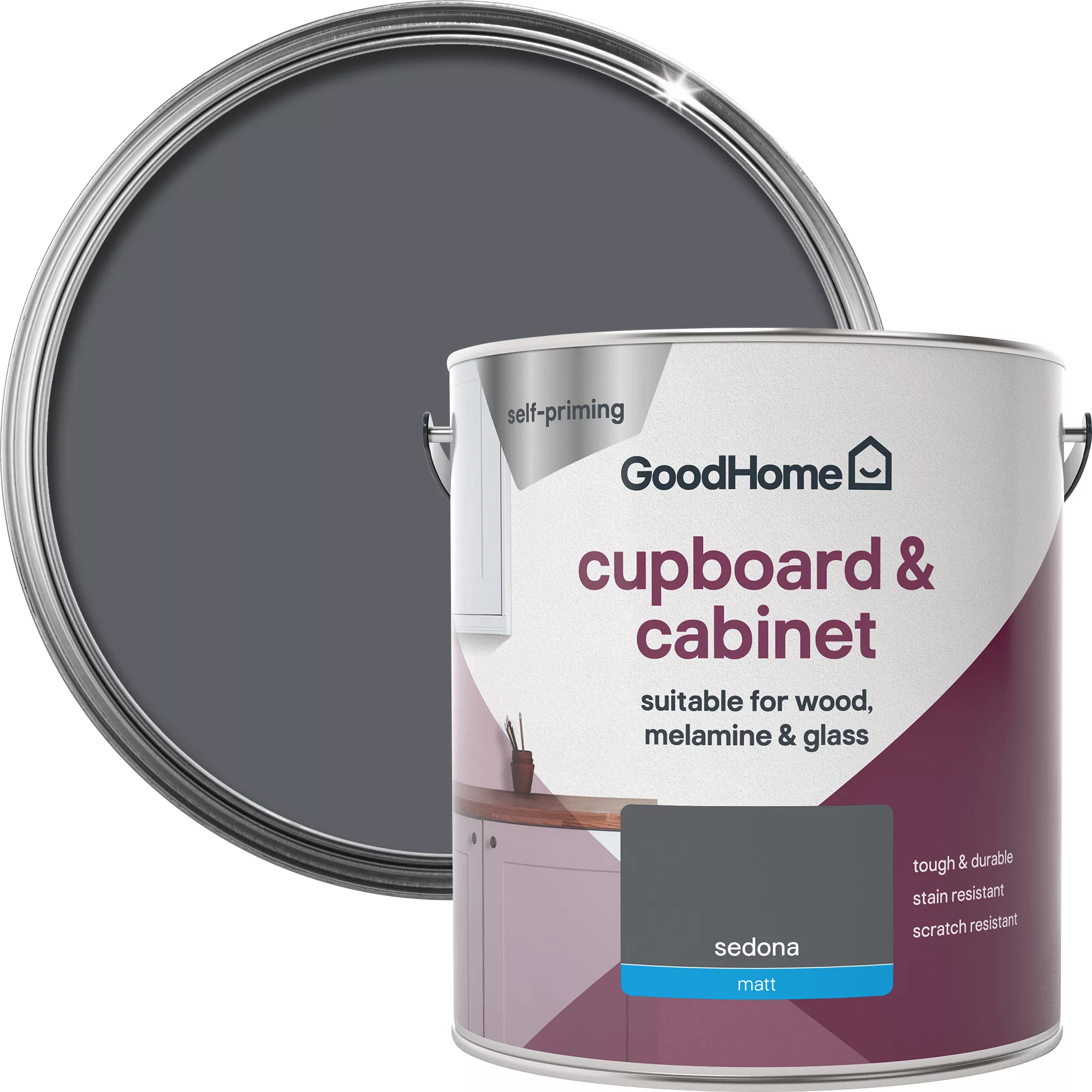 GoodHome Renovation Sedona Matt Cupboard & cabinet paint, 2L GoodHome Renovation Sedona Matt Cupboard & Cabinet Paint, 2L -trade point store goodhome renovation sedona matt cupboard cabinet paint 2l5059340290188 21c