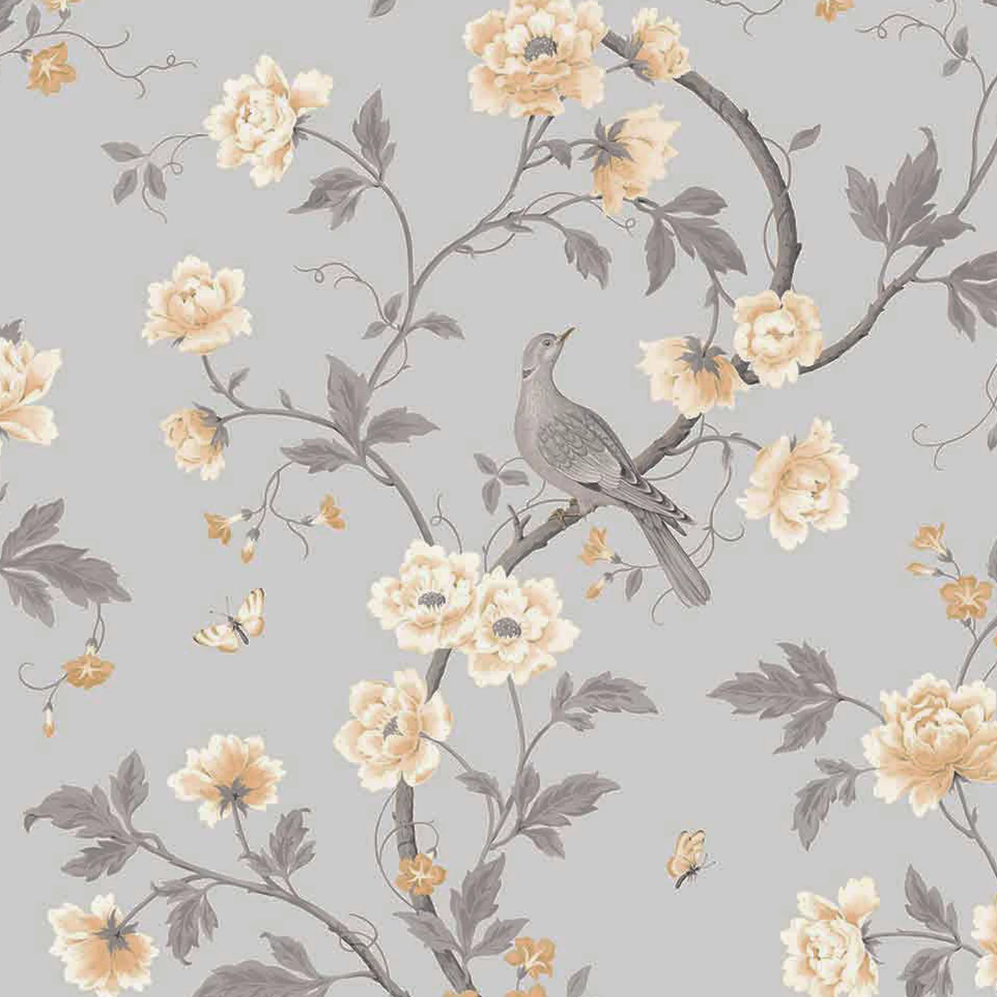 GoodHome Sandridge Grey & yellow Floral Metallic effect Smooth Wallpaper GoodHome Sandridge Grey & Yellow Floral Metallic Effect Smooth Wallpaper -trade point store goodhome sandridge grey yellow floral metallic effect smooth wallpaper5059340433455 02c