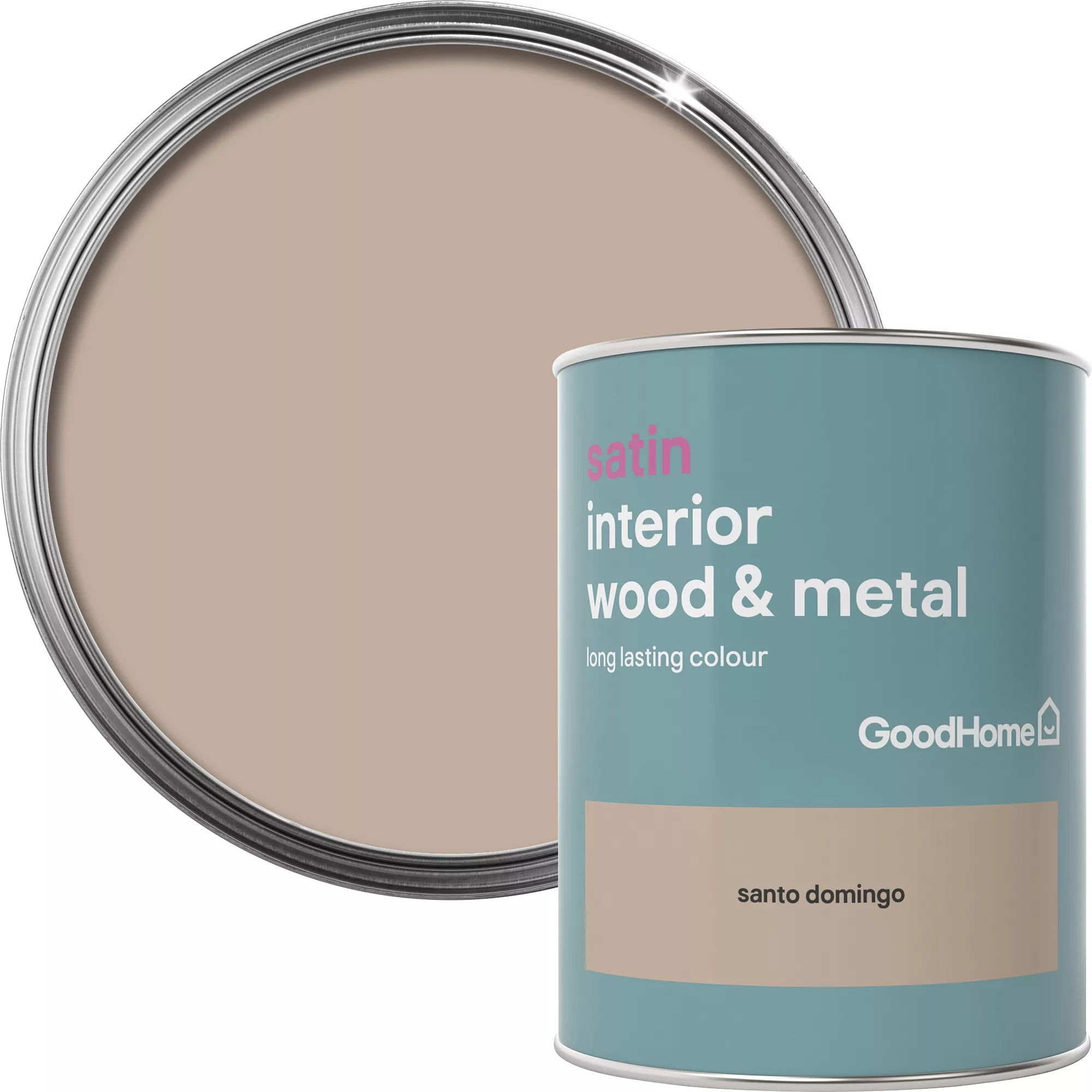 GoodHome Santo domingo Satin Metal & wood paint, 750ml GoodHome Santo Domingo Satin Metal & Wood Paint, 750ml -trade point store goodhome santo domingo satin metal wood paint 750ml5036581059361 37c BQ