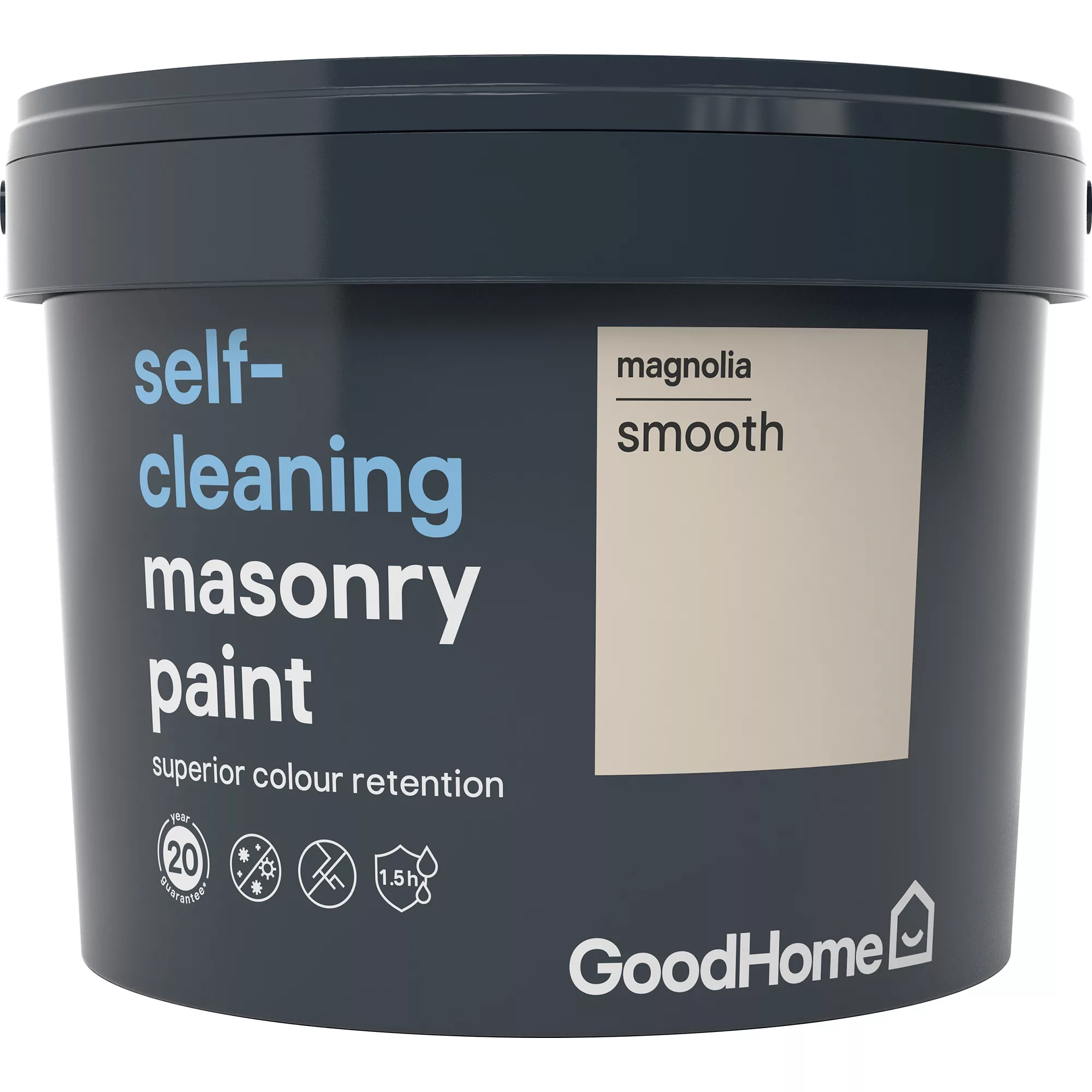 GoodHome Self-cleaning Magnolia Smooth Matt Masonry paint, 10L GoodHome Self-cleaning Magnolia Smooth Matt Masonry Paint, 10L -trade point store goodhome self cleaning magnolia smooth matt masonry paint 10l3663602521983 08c bq