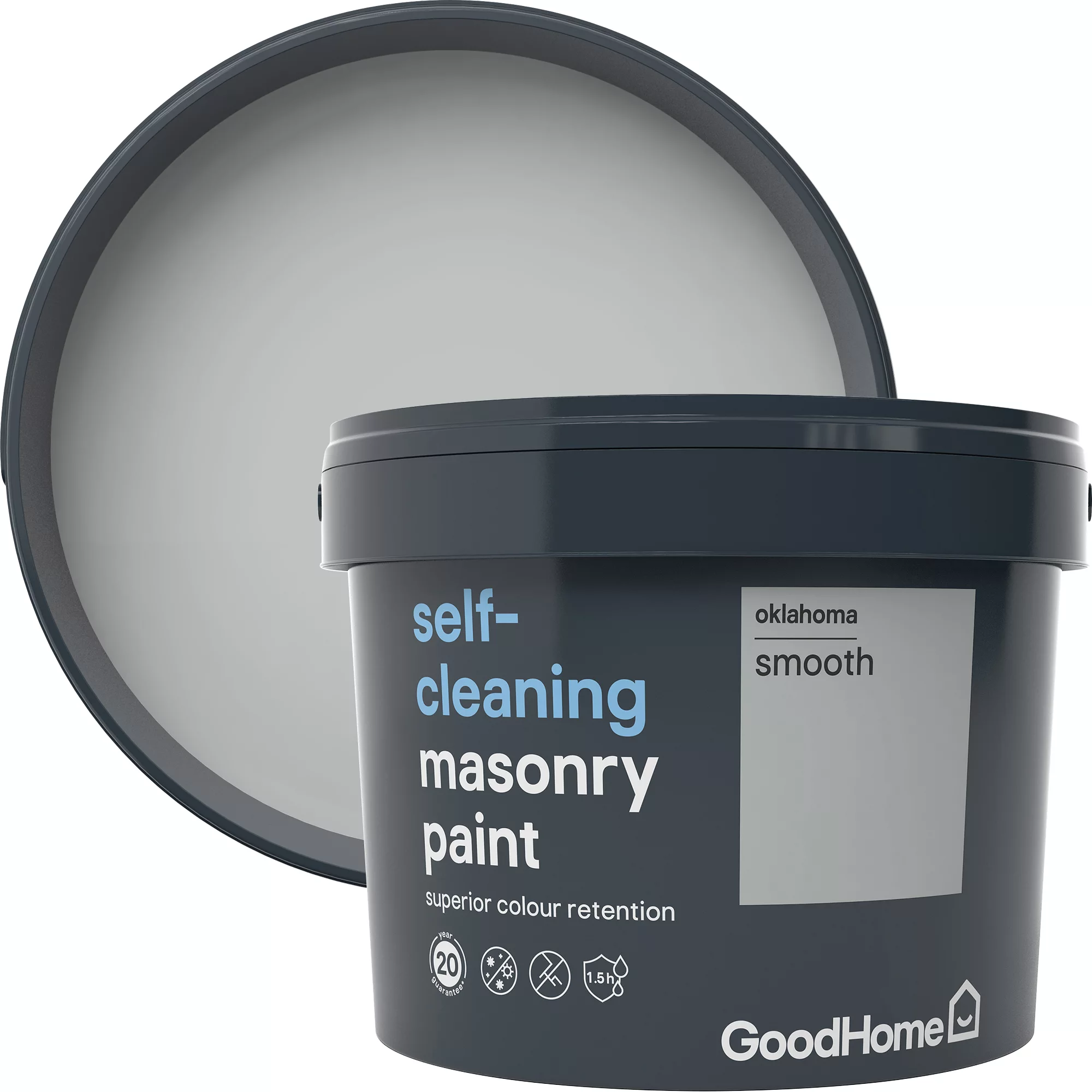GoodHome Self-cleaning Oklahoma Smooth Matt Masonry paint, 10L GoodHome Self-cleaning Oklahoma Smooth Matt Masonry Paint, 10L -trade point store goodhome self cleaning oklahoma smooth matt masonry paint 10l3663602522133 02c bq