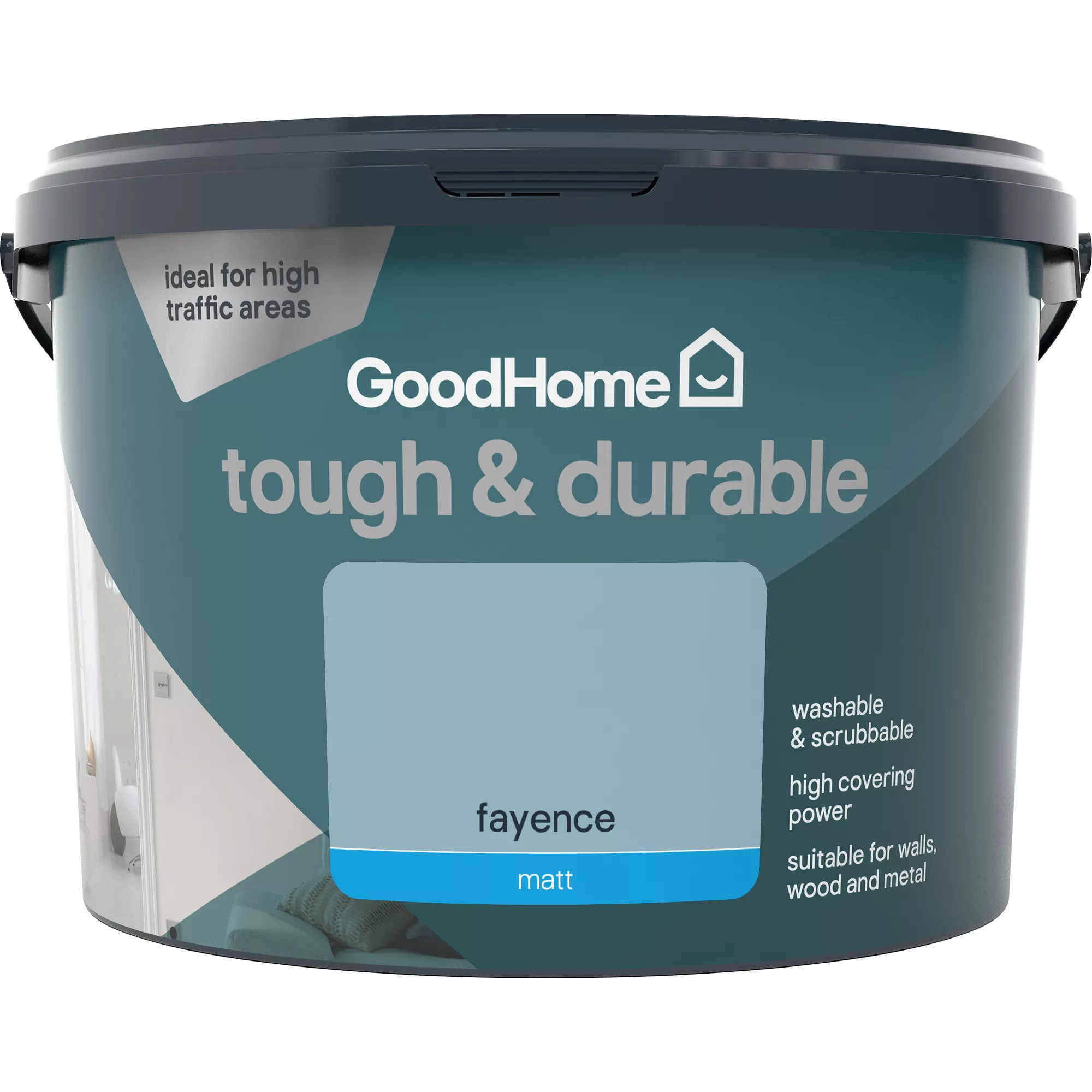 GoodHome Tough & Durable Fayence Matt Emulsion paint, 2.5L GoodHome Tough & Durable Fayence Matt Emulsion Paint, 2.5L -trade point store goodhome tough durable fayence matt emulsion paint 2 5l5059340273112 02c