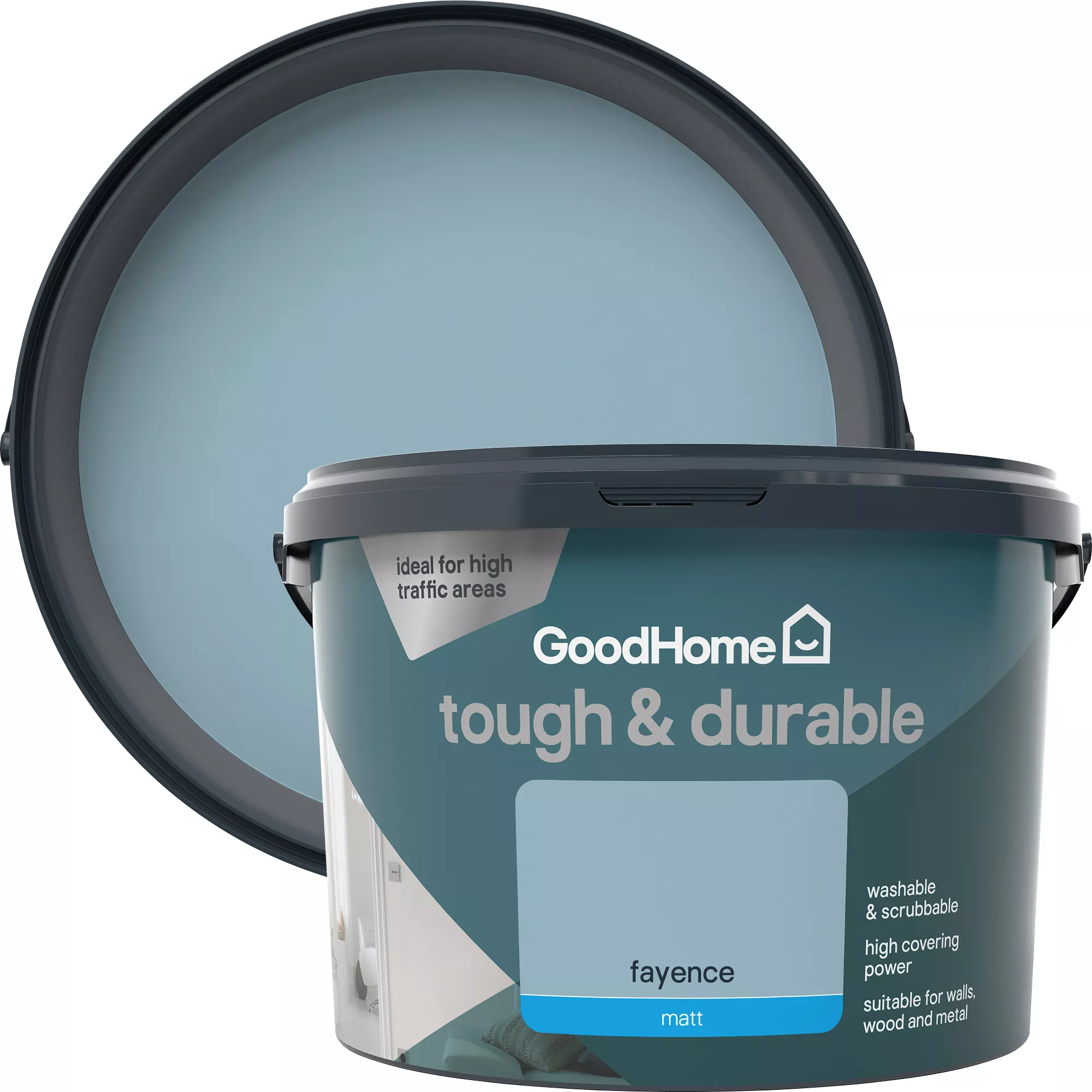 GoodHome Tough & Durable Fayence Matt Emulsion paint, 2.5L GoodHome Tough & Durable Fayence Matt Emulsion Paint, 2.5L -trade point store goodhome tough durable fayence matt emulsion paint 2 5l5059340273112 37c