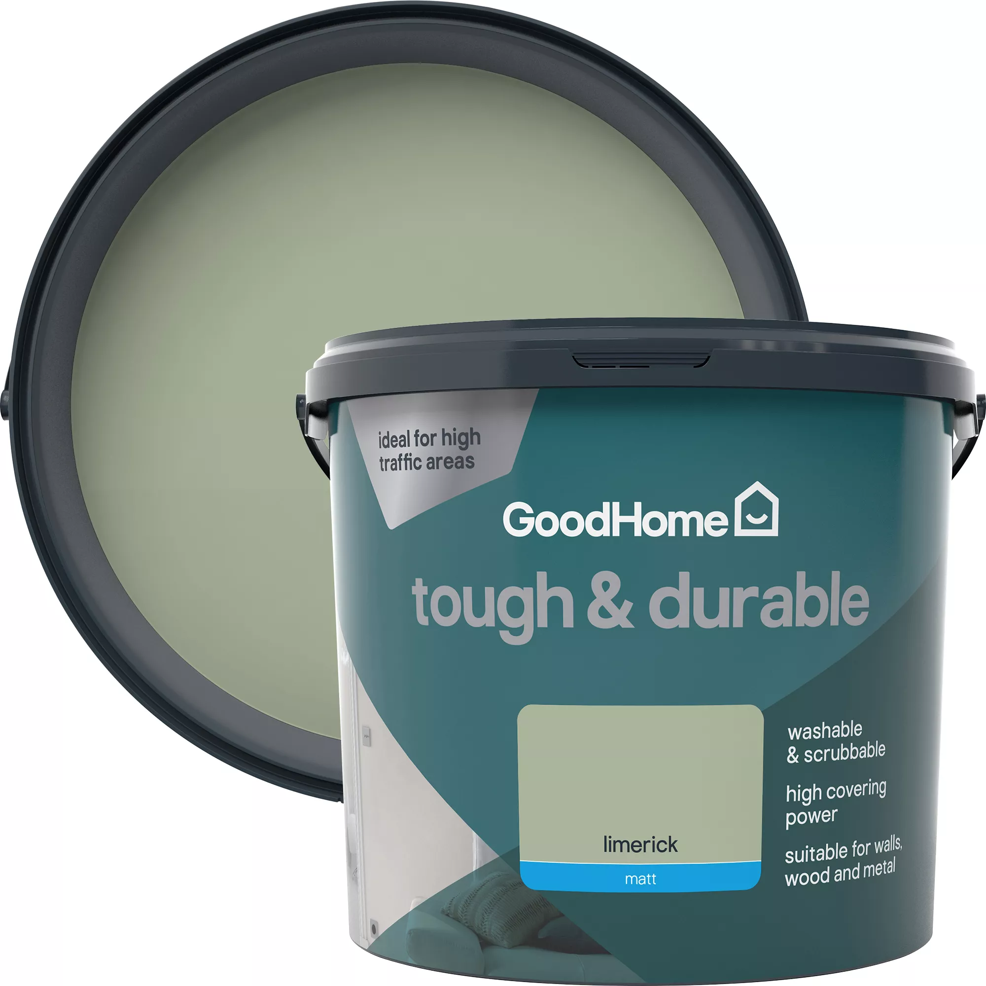 GoodHome Tough & Durable Limerick Matt Emulsion paint, 5L GoodHome Tough & Durable Limerick Matt Emulsion Paint, 5L -trade point store goodhome tough durable limerick matt emulsion paint 5l5059340273228 37c