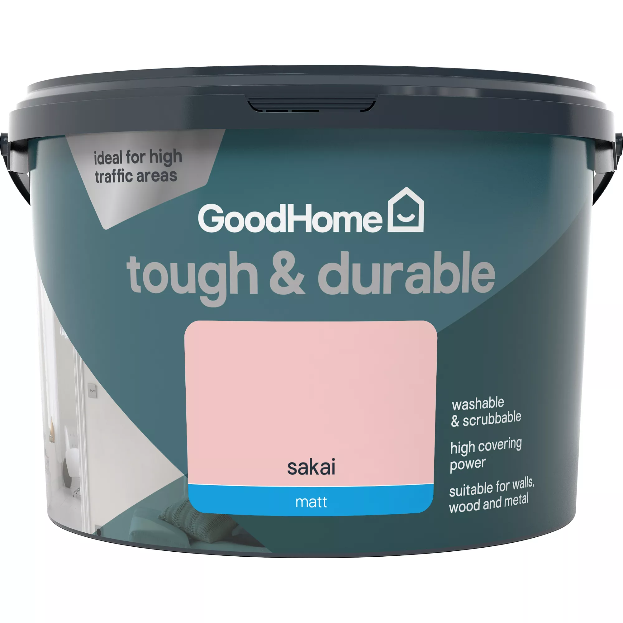 GoodHome Tough & Durable Sakai Matt Emulsion paint, 2.5L GoodHome Tough & Durable Sakai Matt Emulsion Paint, 2.5L -trade point store goodhome tough durable sakai matt emulsion paint 2 5l5059340273068 02c