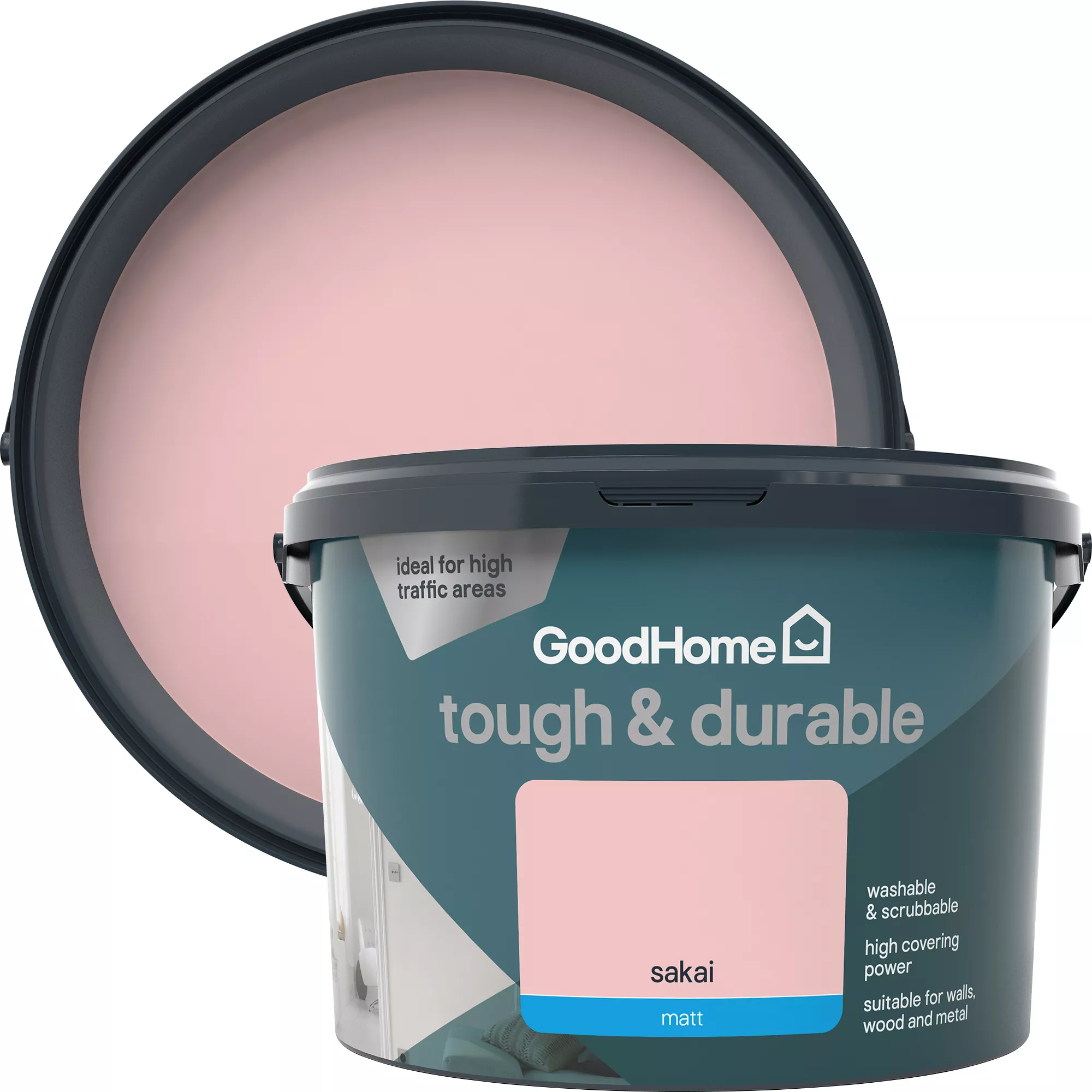 GoodHome Tough & Durable Sakai Matt Emulsion paint, 2.5L GoodHome Tough & Durable Sakai Matt Emulsion Paint, 2.5L -trade point store goodhome tough durable sakai matt emulsion paint 2 5l5059340273068 37c
