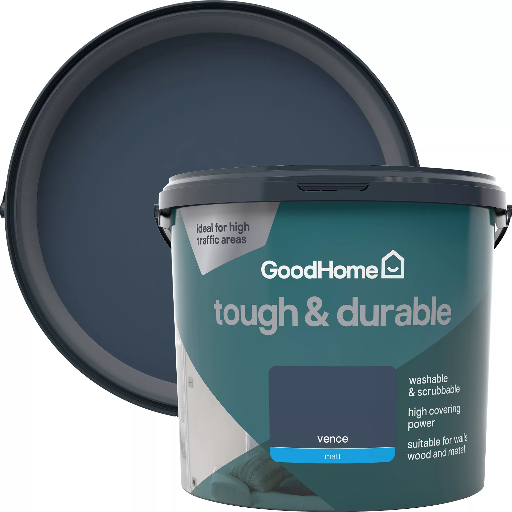 GoodHome Tough & Durable Vence Matt Emulsion paint, 5L GoodHome Tough & Durable Vence Matt Emulsion Paint, 5L -trade point store goodhome tough durable vence matt emulsion paint 5l5059340273242 37c