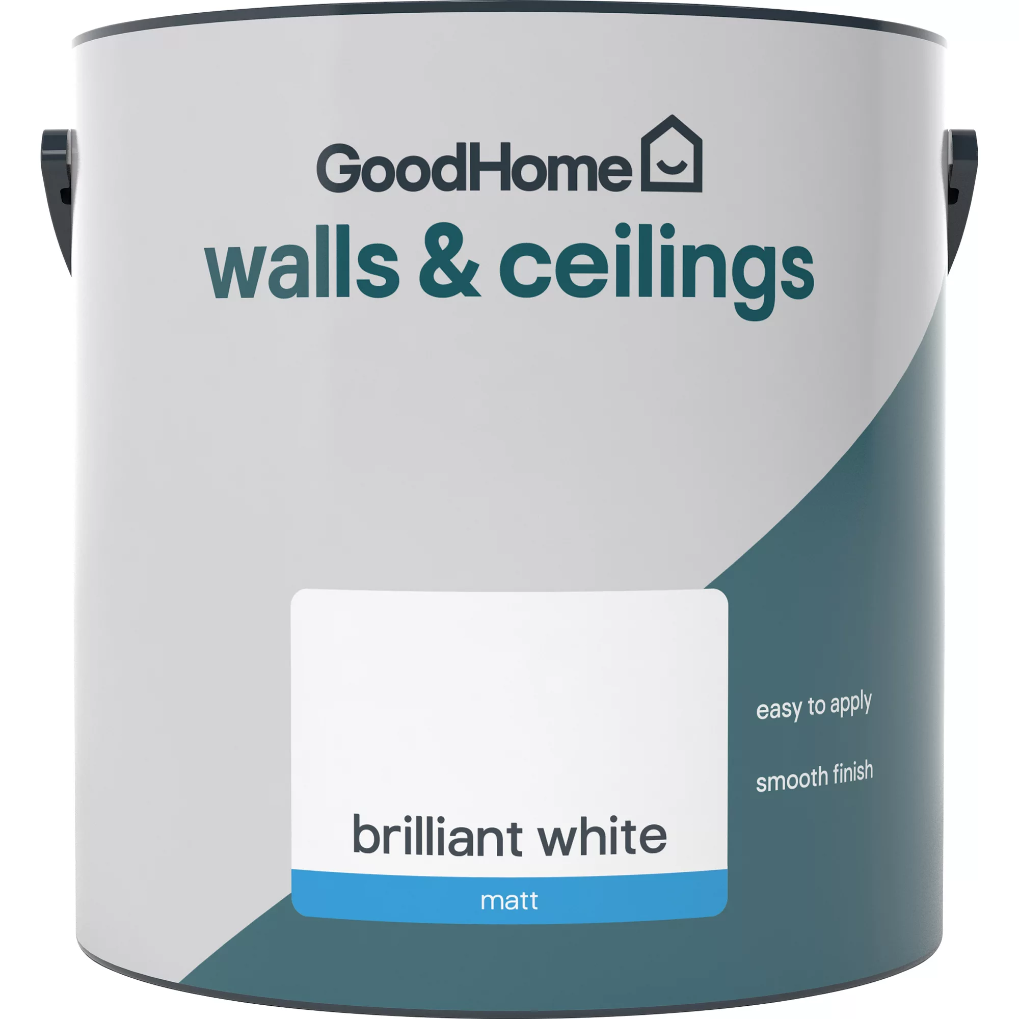 GoodHome Walls & Ceilings Brilliant white Vinyl matt Emulsion paint, 2.5L GoodHome Walls & Ceilings Brilliant White Vinyl Matt Emulsion Paint, 2.5L -trade point store goodhome walls ceilings brilliant white vinyl matt emulsion paint 2 5l5059340231983 02c