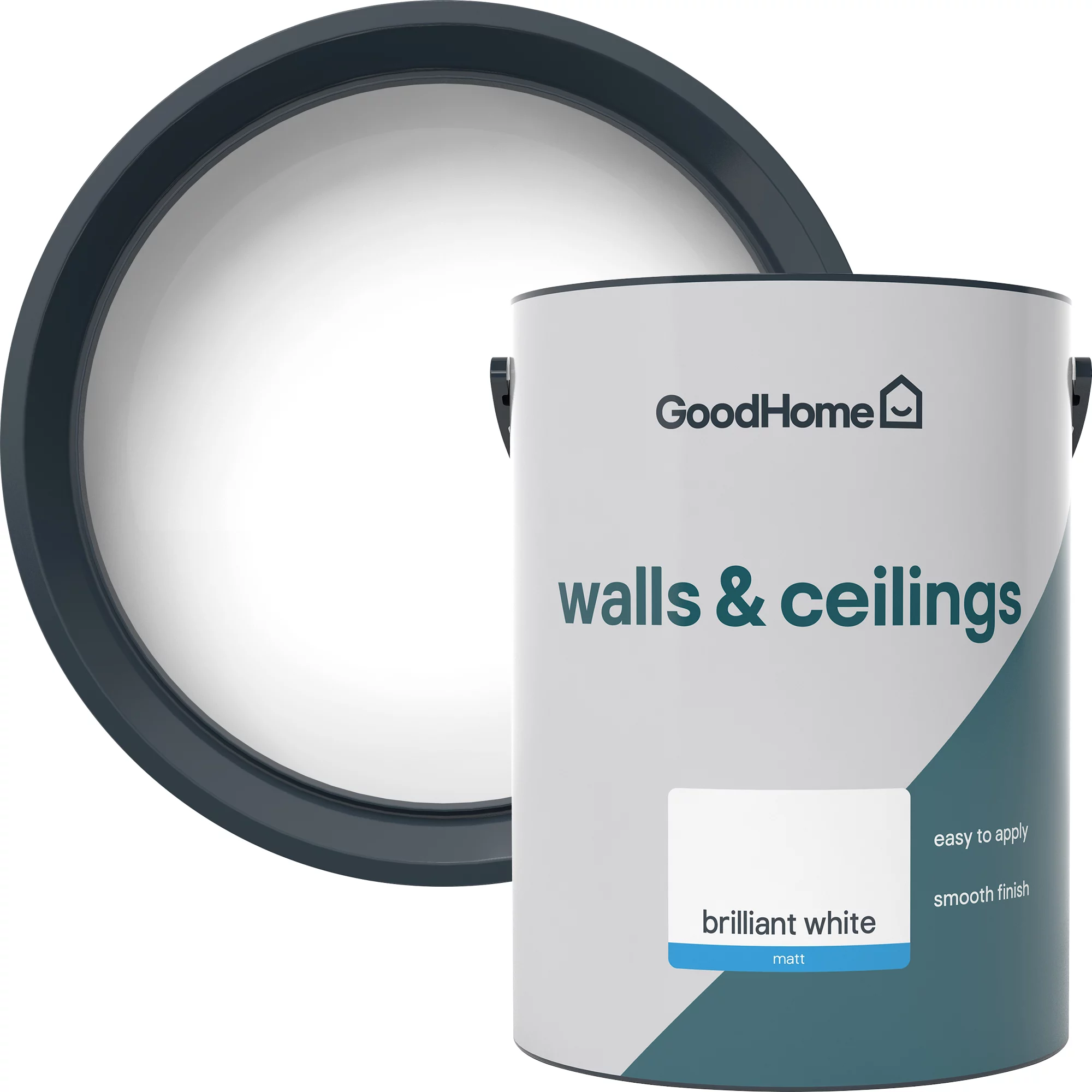 GoodHome Walls & Ceilings Brilliant white Vinyl matt Emulsion paint, 5L GoodHome Walls & Ceilings Brilliant White Vinyl Matt Emulsion Paint, 5L -trade point store goodhome walls ceilings brilliant white vinyl matt emulsion paint 5l5059340232003 37c
