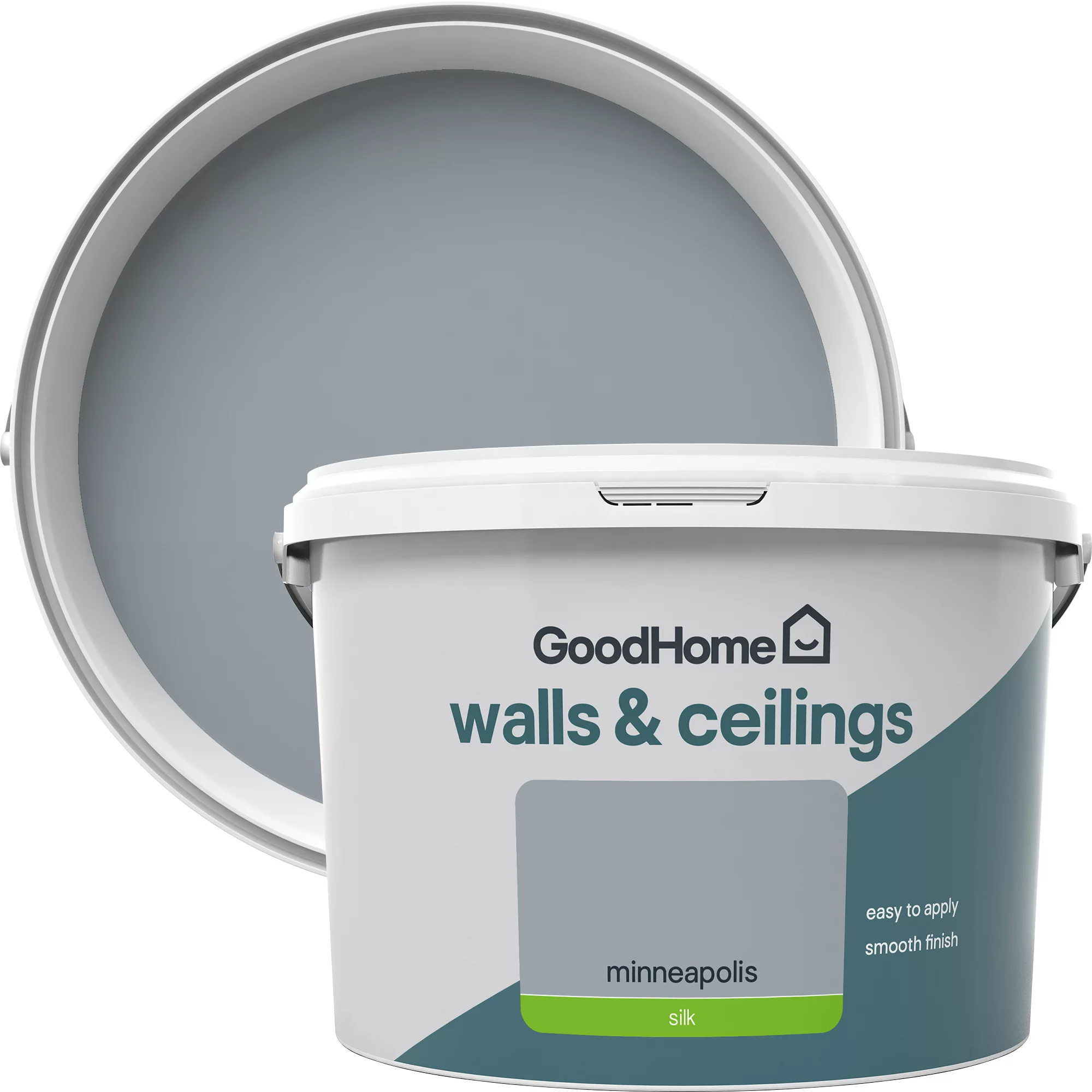 GoodHome Walls & ceilings Minneapolis Silk Emulsion paint, 2.5L GoodHome Walls & Ceilings Minneapolis Silk Emulsion Paint, 2.5L -trade point store goodhome walls ceilings minneapolis silk emulsion paint 2 5l3663602596745 37c