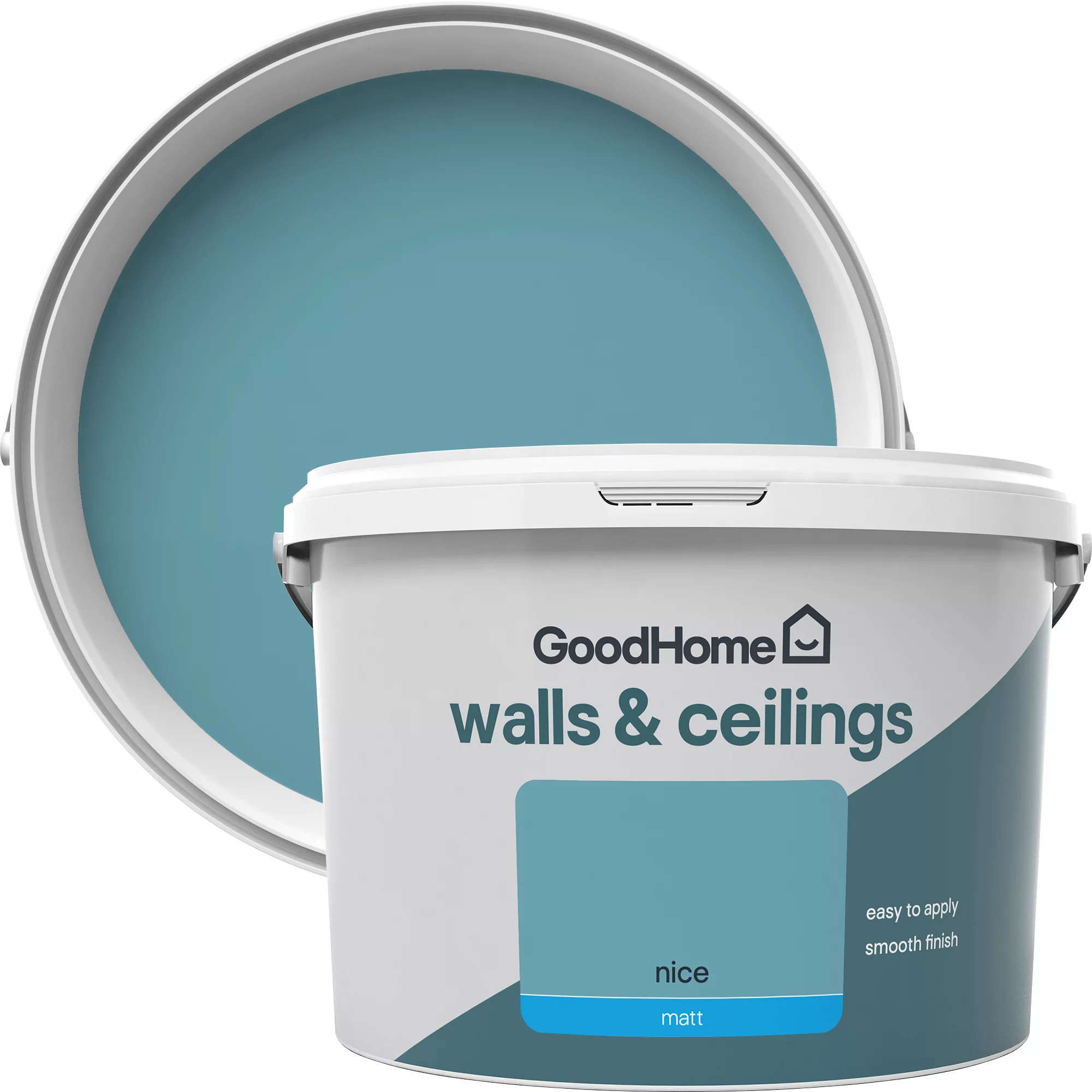 GoodHome Walls & ceilings Nice Matt Emulsion paint, 2.5L GoodHome Walls & Ceilings Nice Matt Emulsion Paint, 2.5L -trade point store goodhome walls ceilings nice matt emulsion paint 2 5l3663602598855 37c